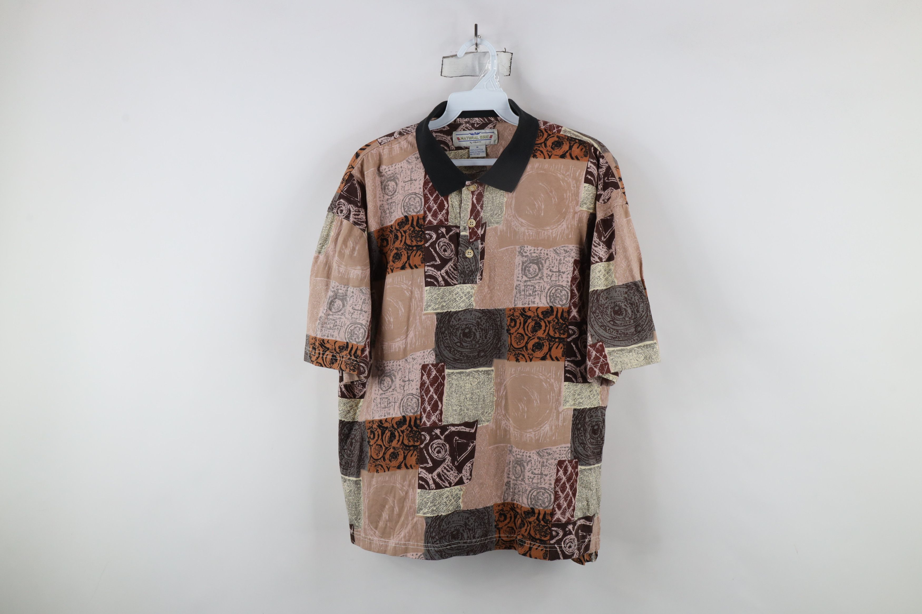 Vintage Vintage 90s Streetwear Abstract Patchwork Golf Polo Shirt Size US M / EU 48-50 / 2 - 1 Thumbnail