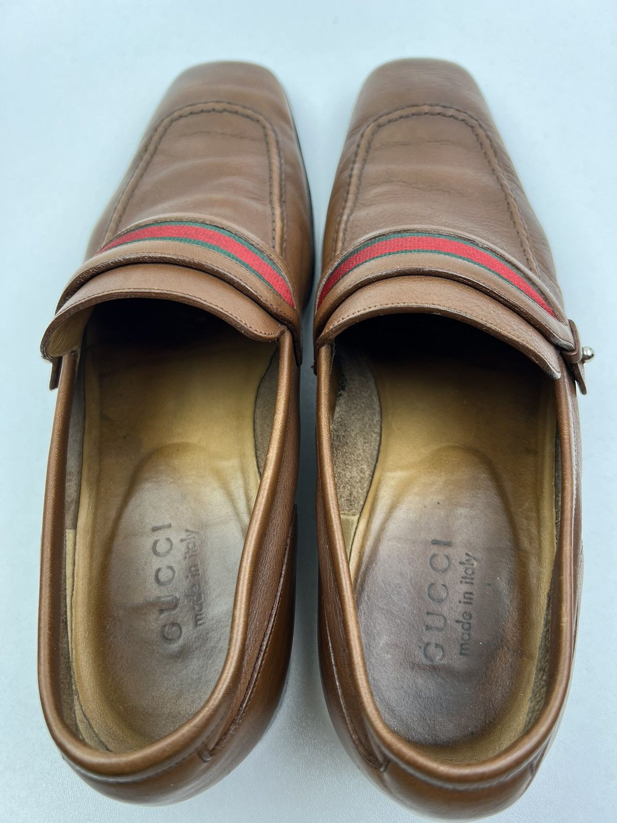 Gucci GUCCI Loafers Leather Shoes Slip Ons Web Stripe Brown Men’s Size US 7.5 / EU 40-41 - 21 Thumbnail