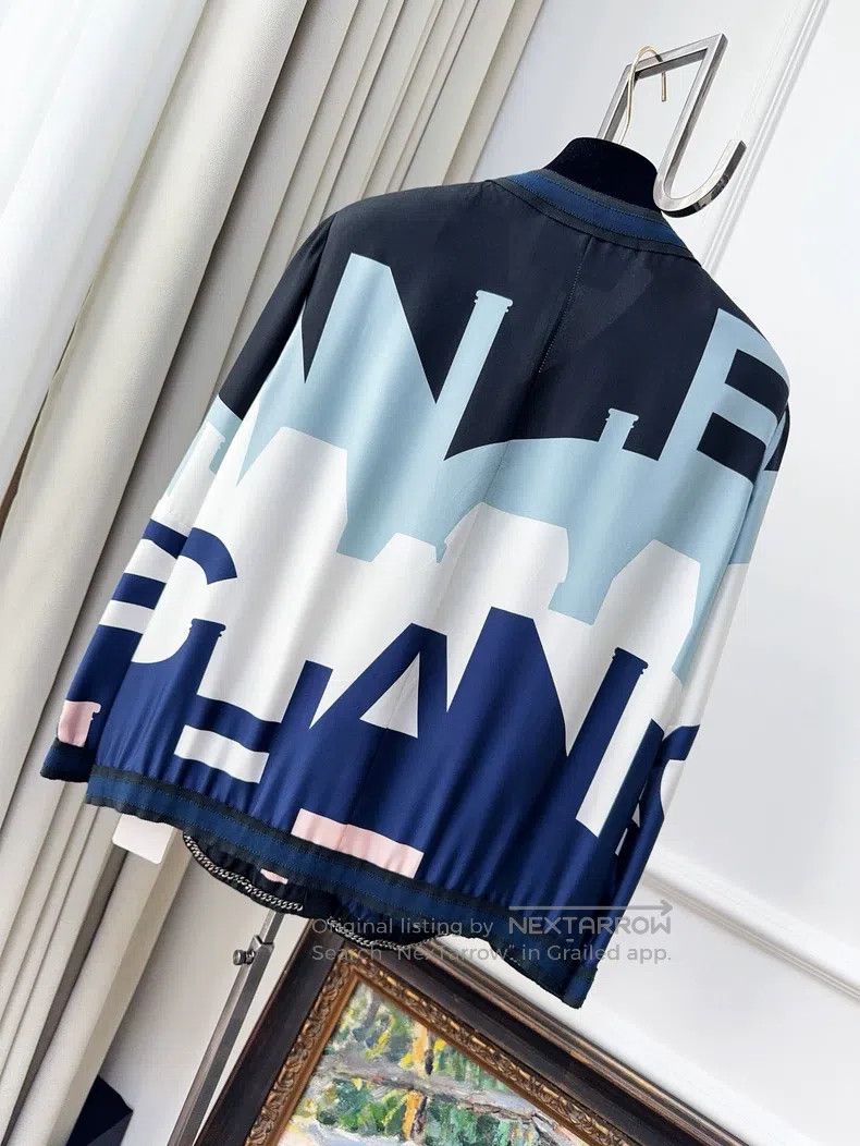 Chanel Chanel 20S roof series letter design sense silk shirt jack Size XS / US 0-2 / IT 36-38 - 2 Thumbnail