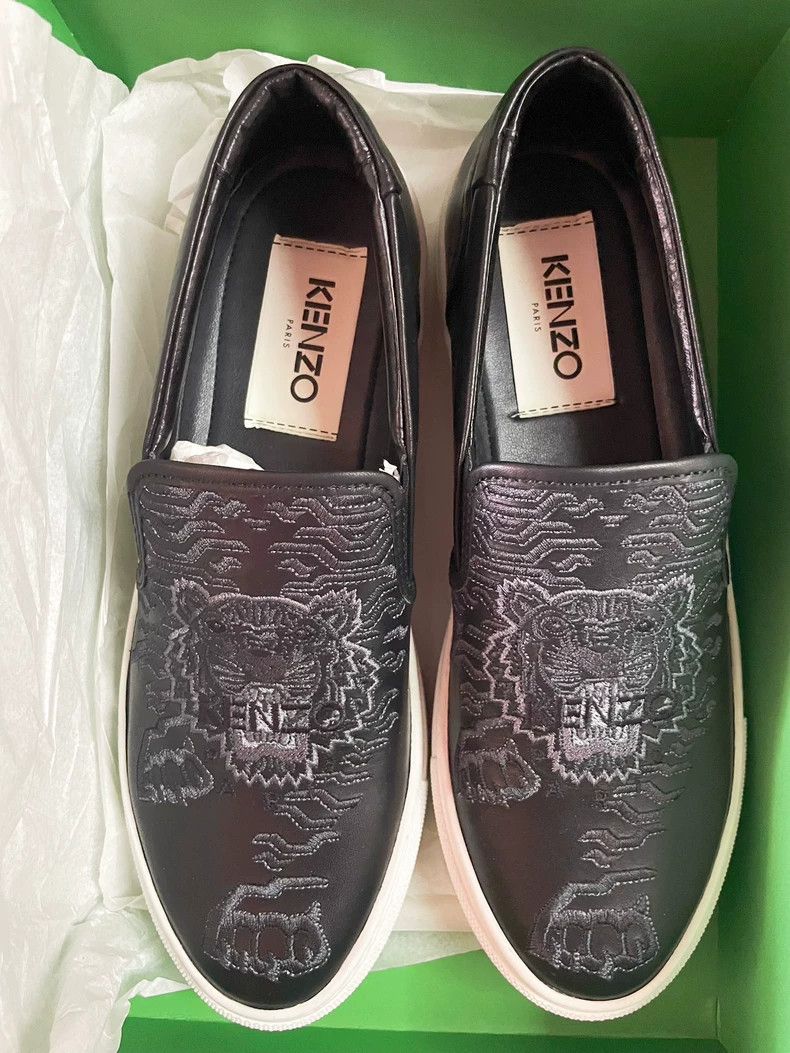 Kenzo KENZO Tiger Head Leather Loafers - dmc Size US 7 / EU 40 - 1 Thumbnail