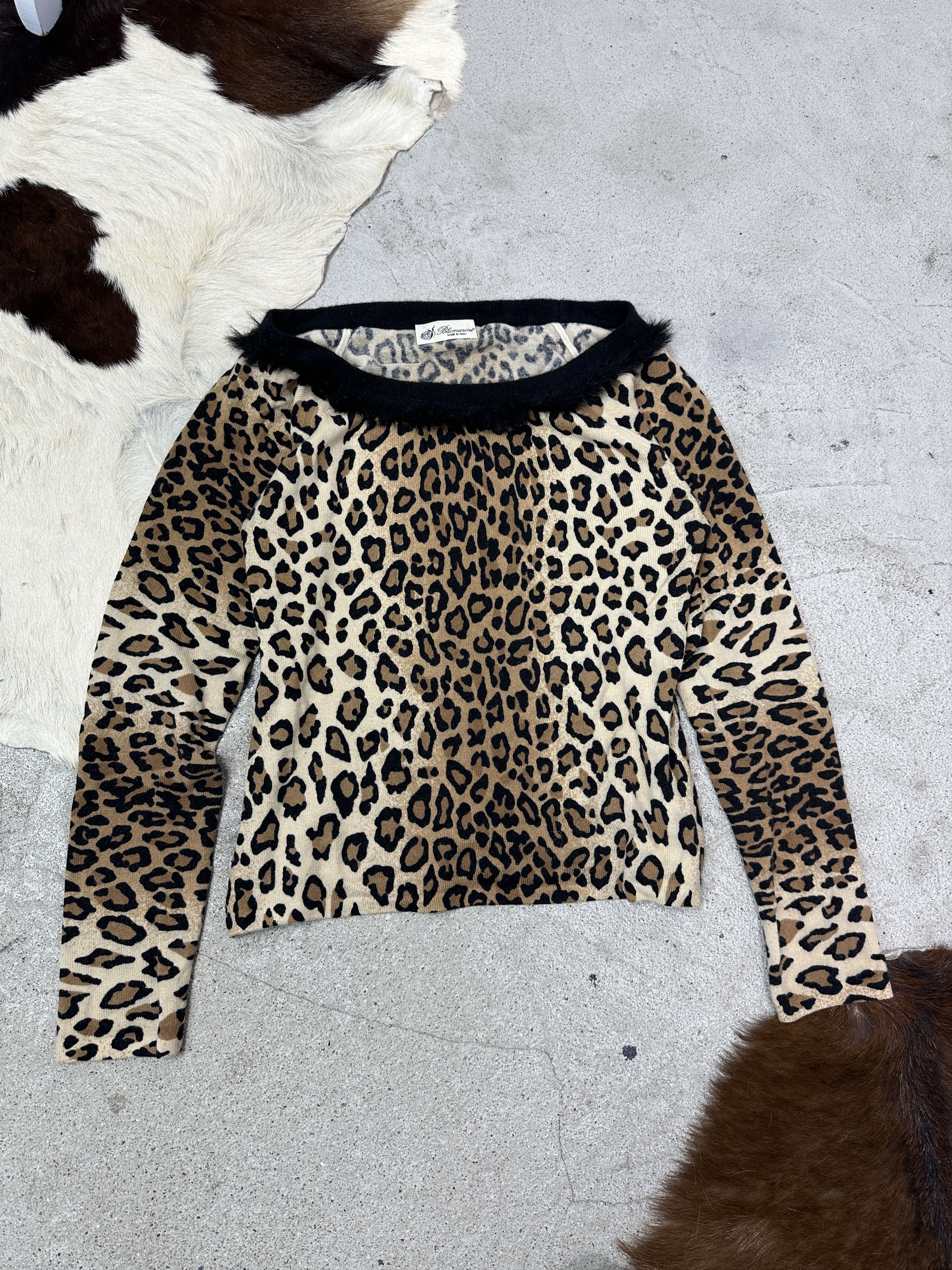 Blumarine Vintage Avant Garde Wool Silk Blumarine Cheetah Top 00s Size M / US 6-8 / IT 42-44 - 2 Thumbnail