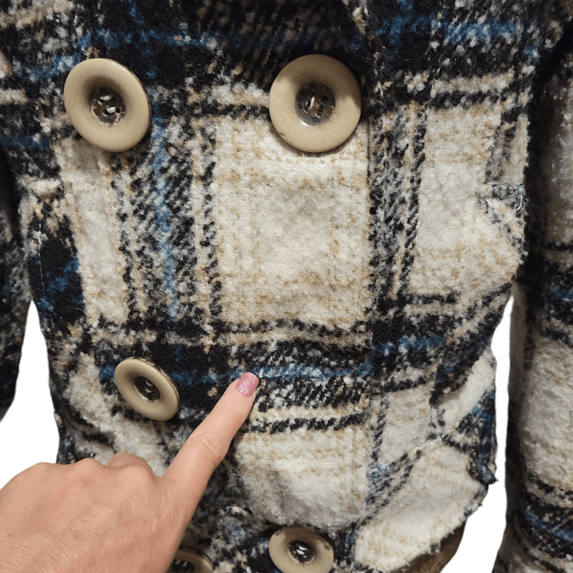 NBDN Nobrandedon Dollhouse Checked Plaid Wool Blend Peacoat Size M / US 6-8 / IT 42-44 - 5 Thumbnail