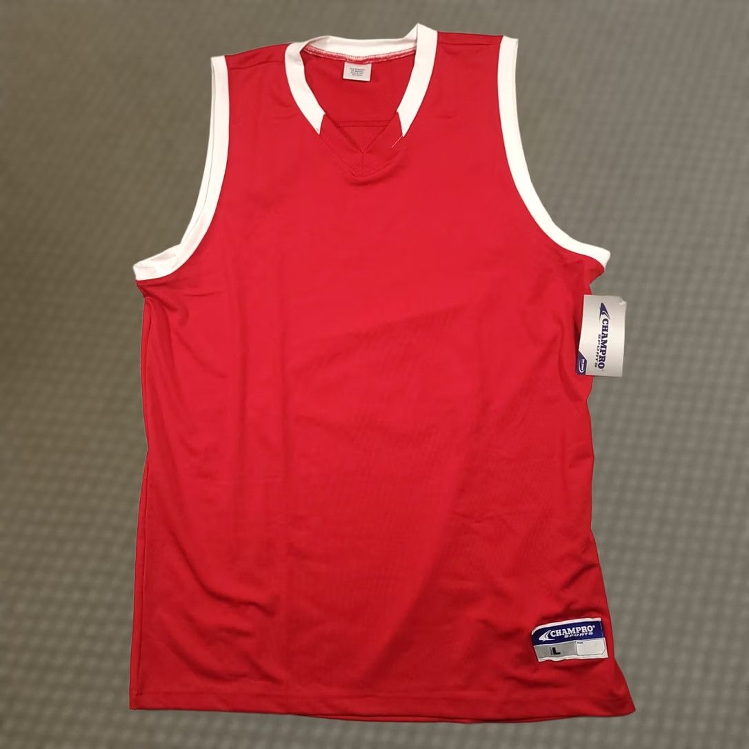 Vintage Champro Jersey Adult Large DRI-GEAR Basketball Sleeveless Red White Sports Activewear Sportswear Merch Tank Jersey Size US L / EU 52-54 / 3 - 1 Thumbnail