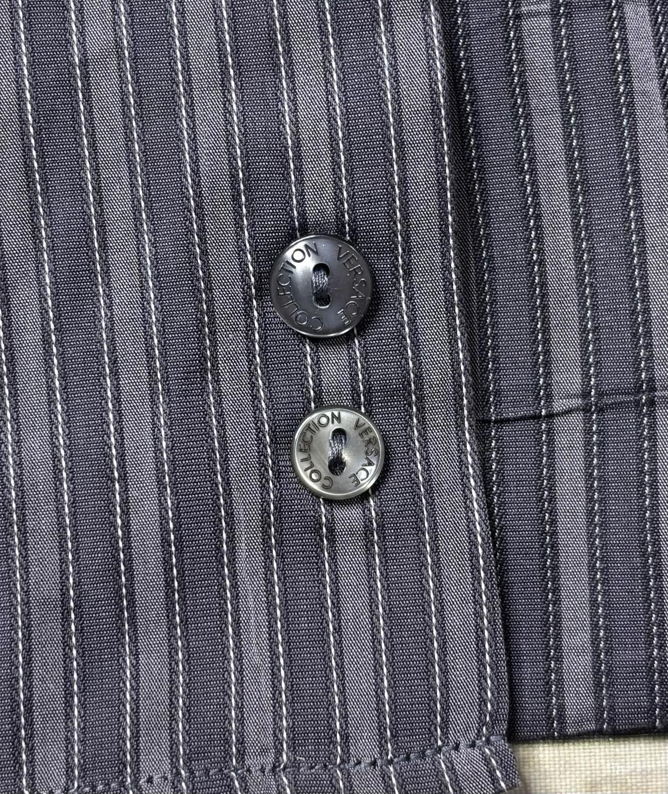 Versace Versace Collection Shirt Mens 41 16 Trend Fit Striped Medusa Size US M / EU 48-50 / 2 - 7 Thumbnail