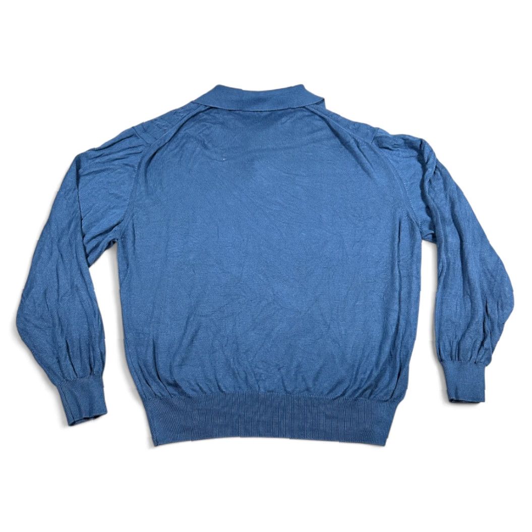 Jos. A. Bank VINTAGE Jos A Bank Polo Shirt Men's Large Blue Cable Knit Italy 90s Polo Size US L / EU 52-54 / 3 - 3 Thumbnail
