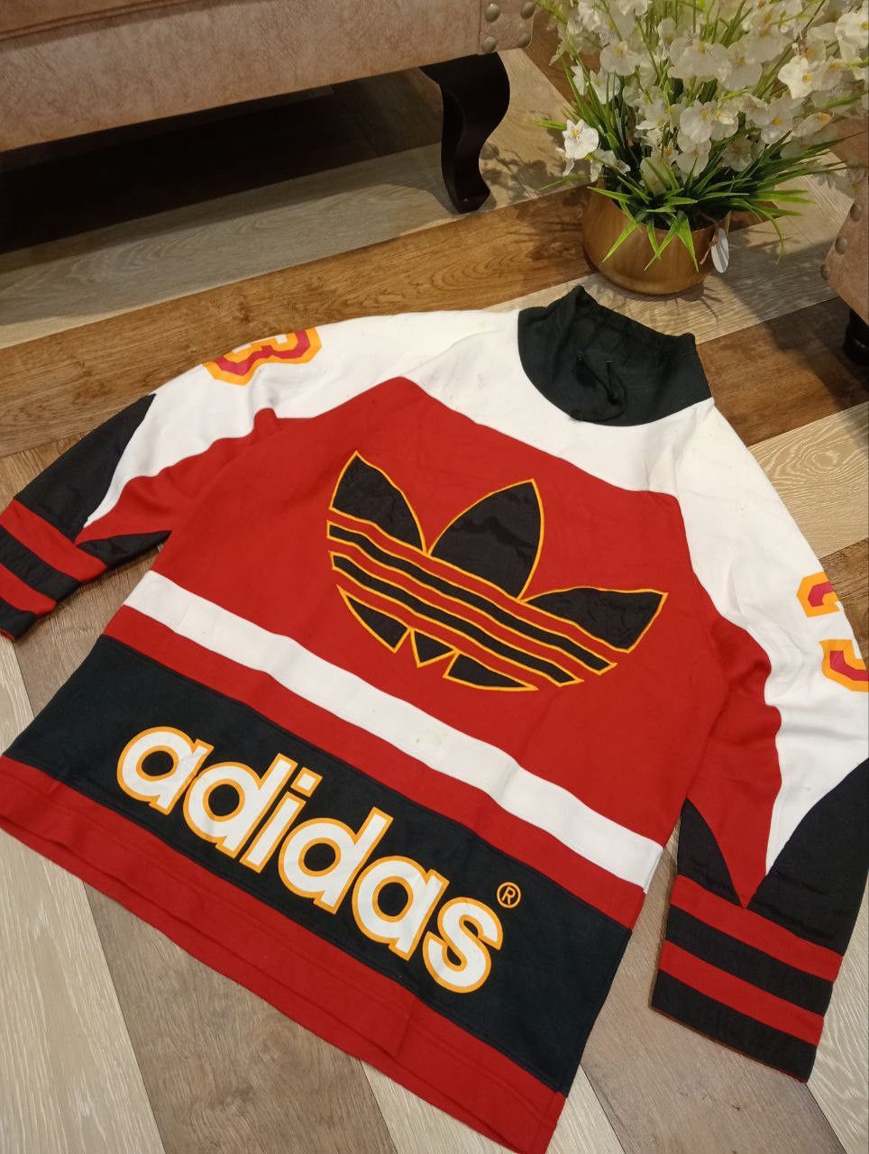 Adidas VINTAGE ADIDAS TREFOIL BIG LOGO BLEND SWEATSHIRT Size US L / EU 52-54 / 3 - 2 Thumbnail