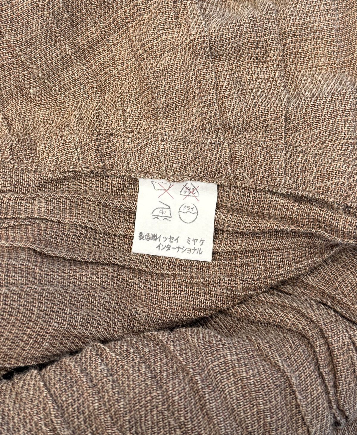 Issey Miyake × Vintage Linen Drawstring Pleated Coat from the 1980s Size XL / US 12-14 / IT 48-50 - 5 Thumbnail