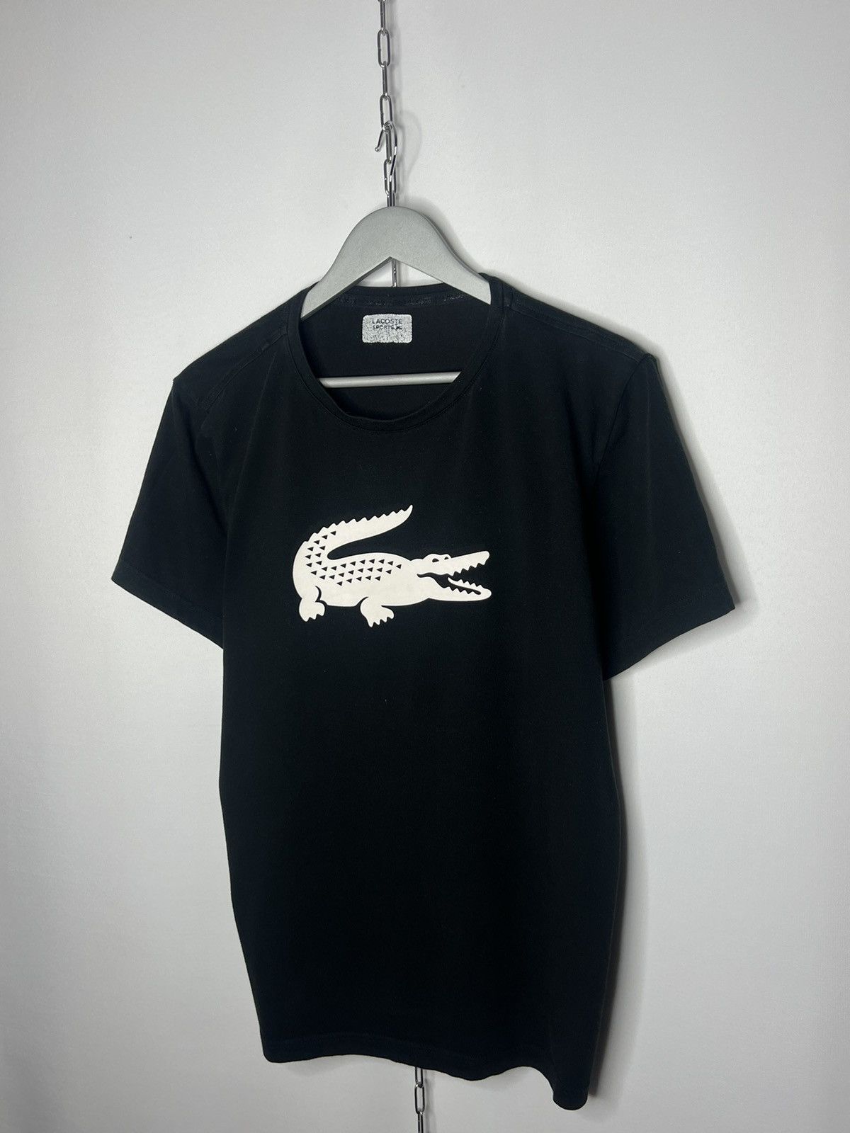 Lacoste × Vintage 🔥Lacoste Big Logo T-Shirt Luxury Tee Black🔥 Size US L / EU 52-54 / 3 - 2 Thumbnail