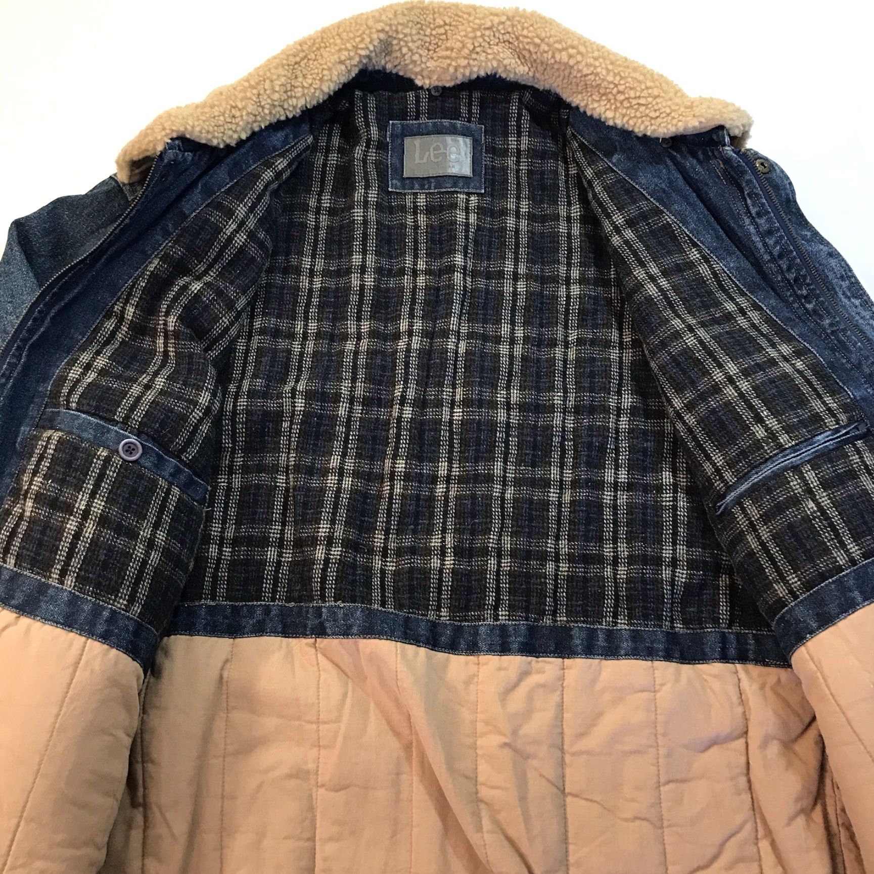 Lee Lee Jacket Denim WoolLined Barn Coat Mens L Blue - Lee Storm Rider - Vintage-Inspired Winter Trucker Coat Size US 33 - 5 Thumbnail