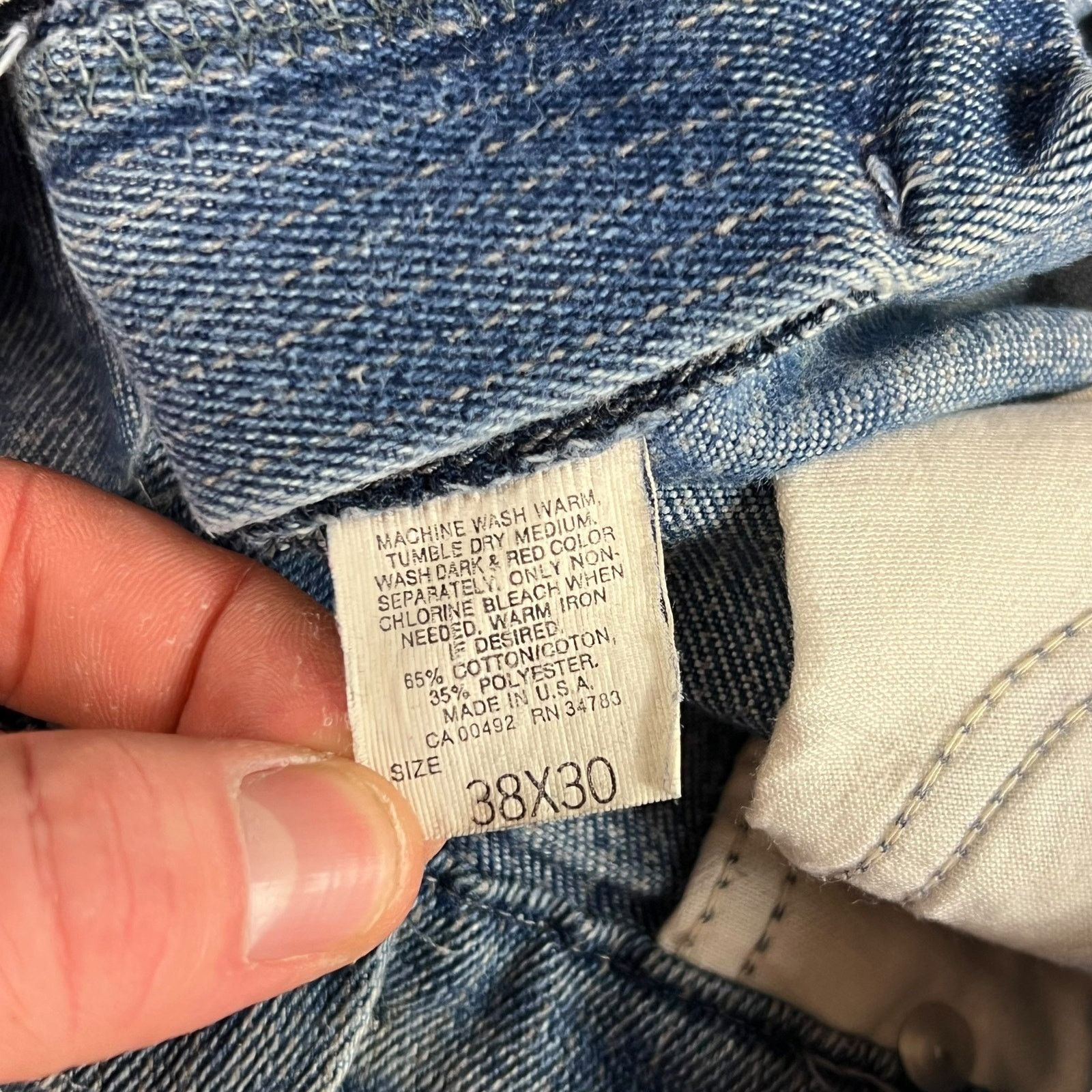 Lee × Vintage Vintage 90s Lee piped faded jeans (35x27) Size US 35 - 5 Thumbnail