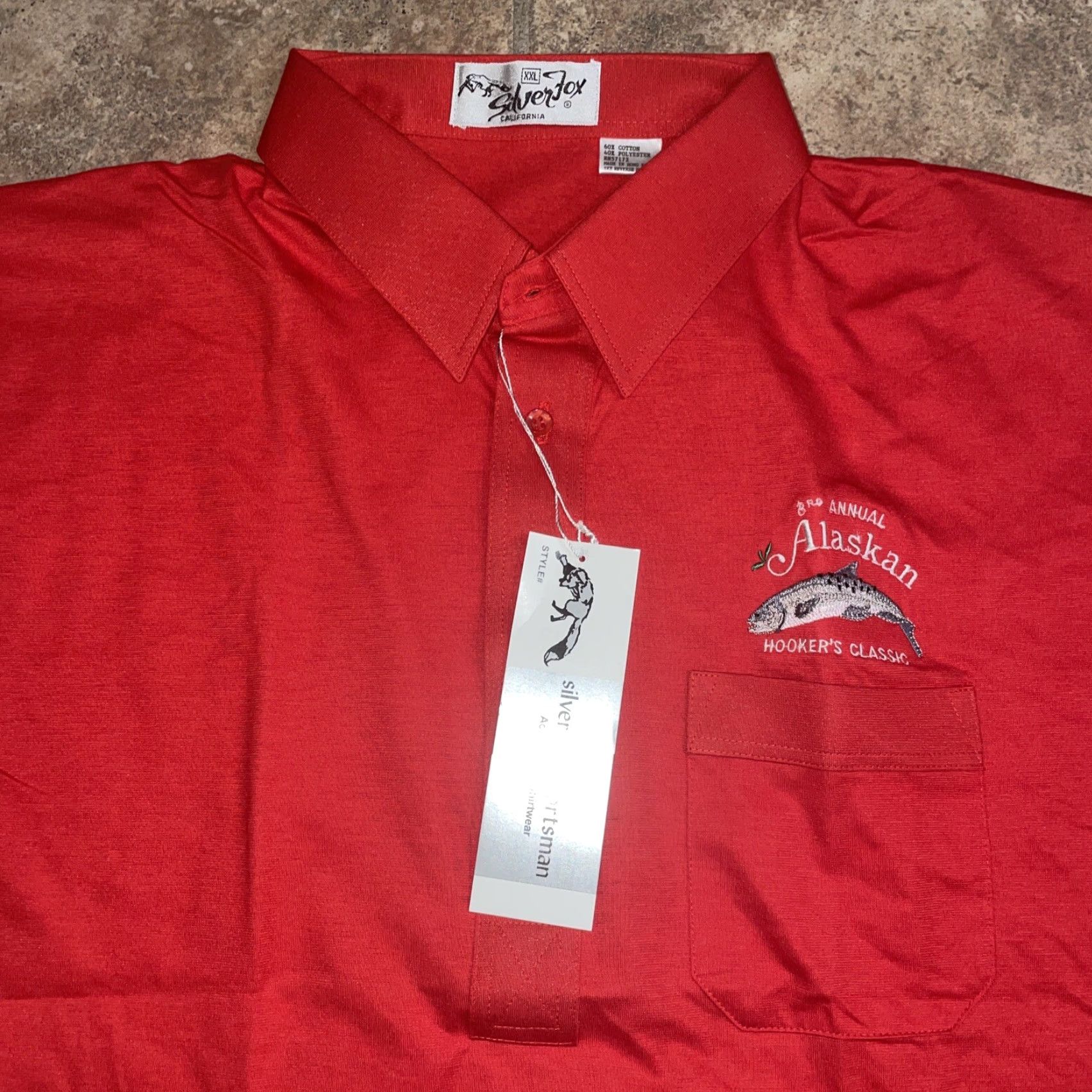 Vintage VINTAGE Polo Sportsman Men’s Short Sleeve Red Polo Shirt 2XL Silver Fox NWT Size US XXL / EU 58 / 5 - 2 Thumbnail