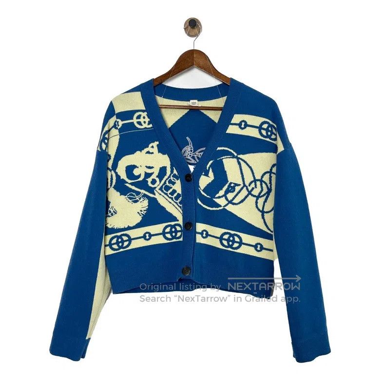 Hermes Hermes Limited-edition printed blue knit sweater Size XS / US 0-2 / IT 36-38 - 3 Thumbnail
