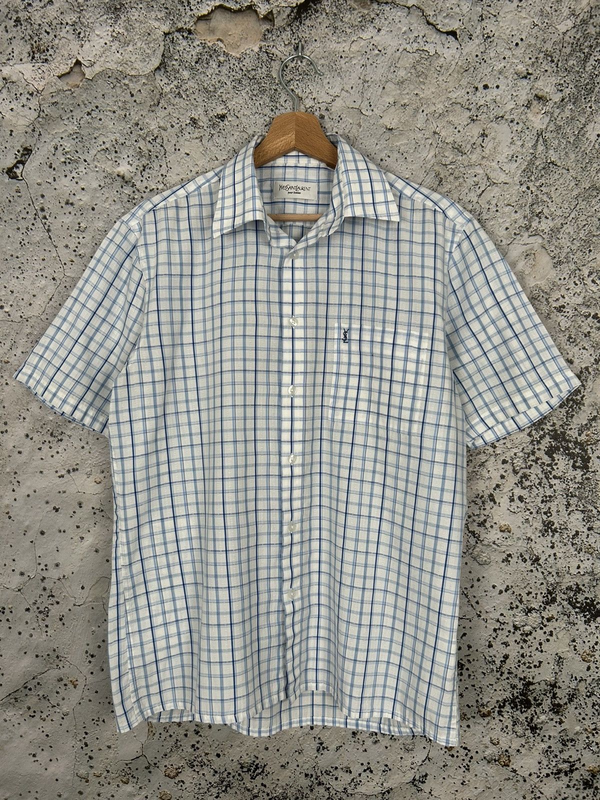 Vintage Yves Saint Laurent Pour Homme Tartan Shirt Designer