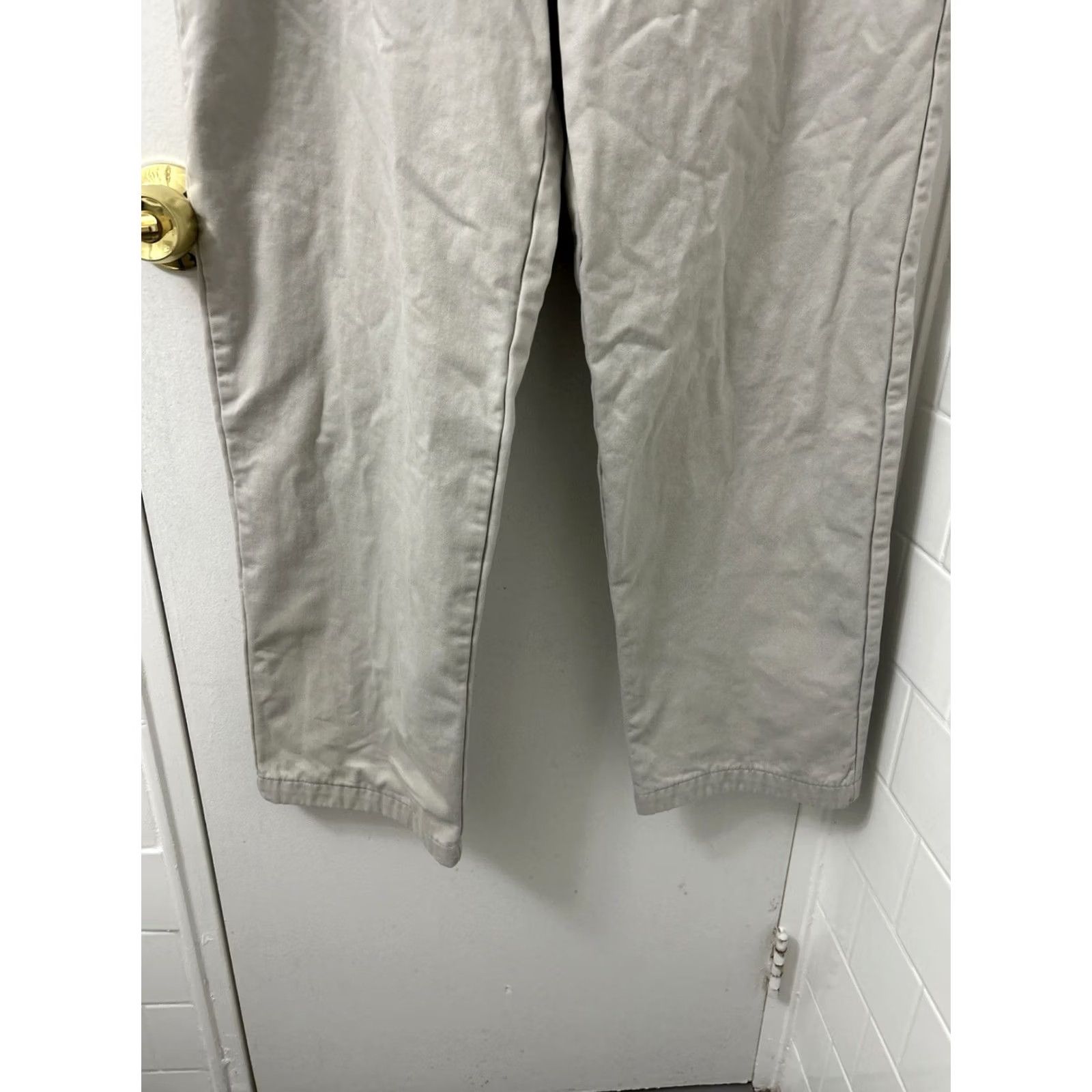 Vintage L.L.Bean Pants Mens 36x30 Beige Natural Fit Chino Workwear Casual Wool Plaid Lined 162385 Size US 36 / EU 52 - 3 Thumbnail