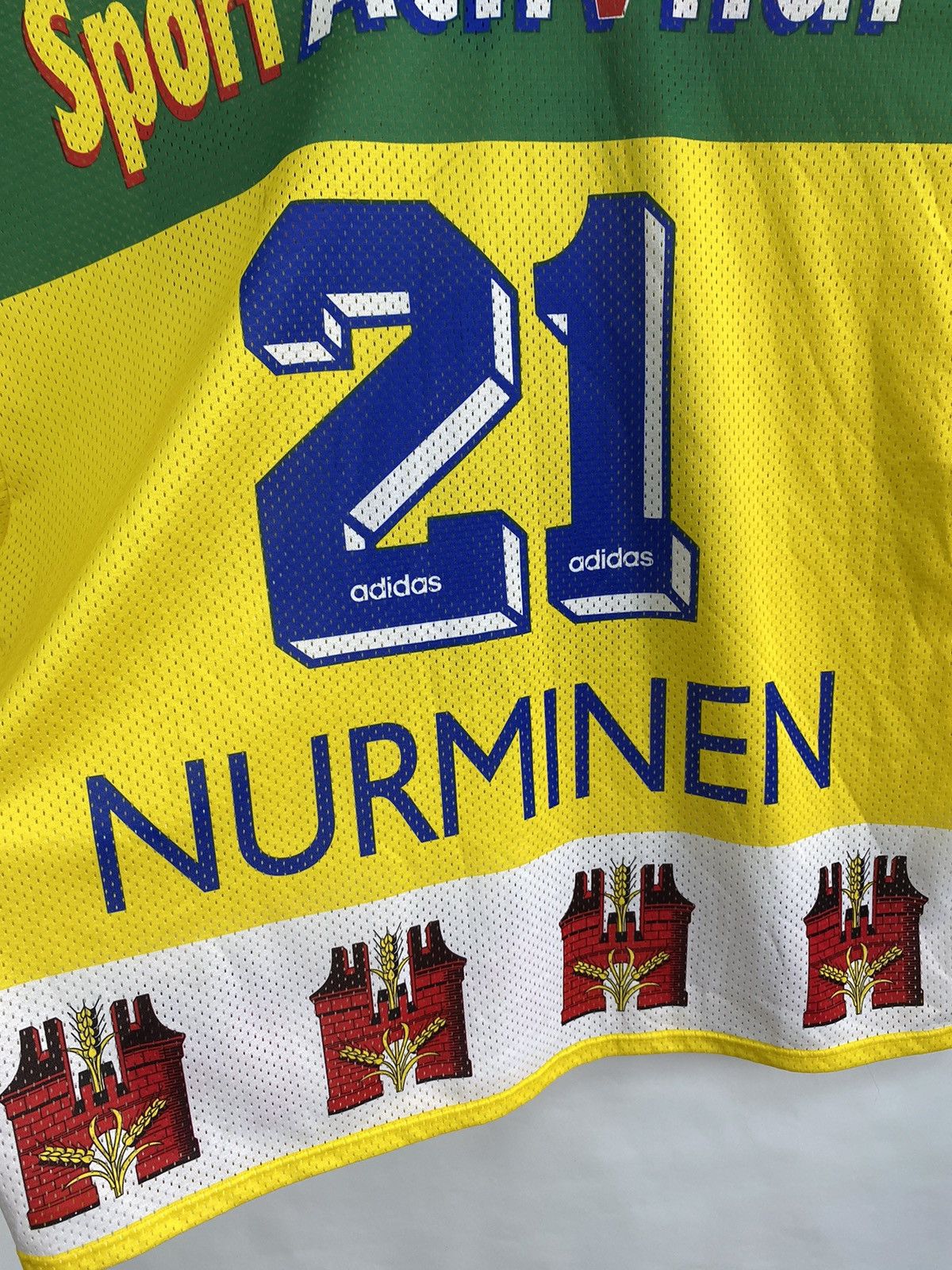 Adidas 🇨🇭 Vintage 90s Adidas Davos 21 Nurminen Hockey Jersey Tissot Size US XL / EU 56 / 4 - 14 Thumbnail