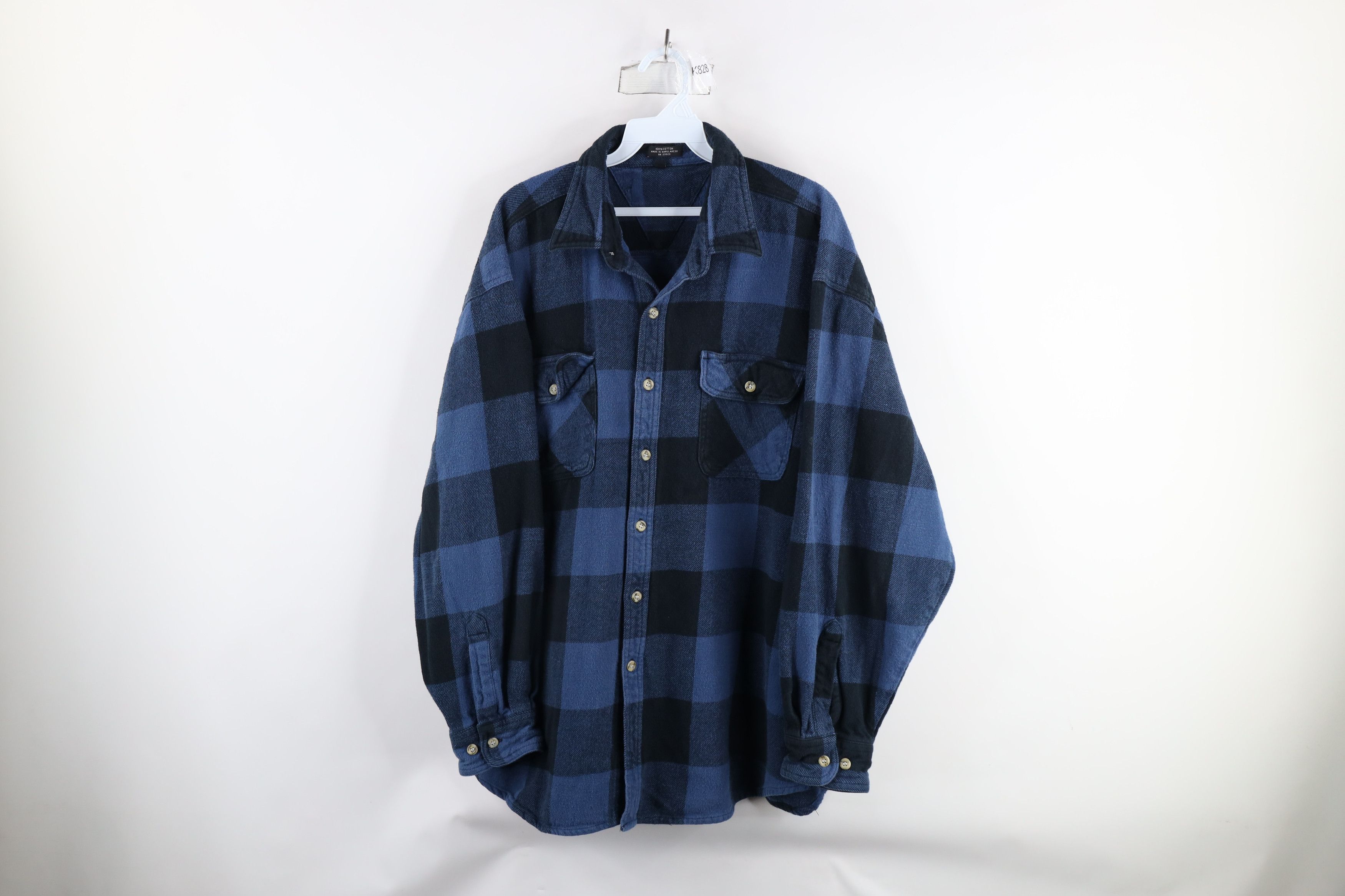 Vintage Vintage 90s Streetwear Heavyweight Button Shirt Plaid Size US XXL / EU 58 / 5 - 1 Thumbnail