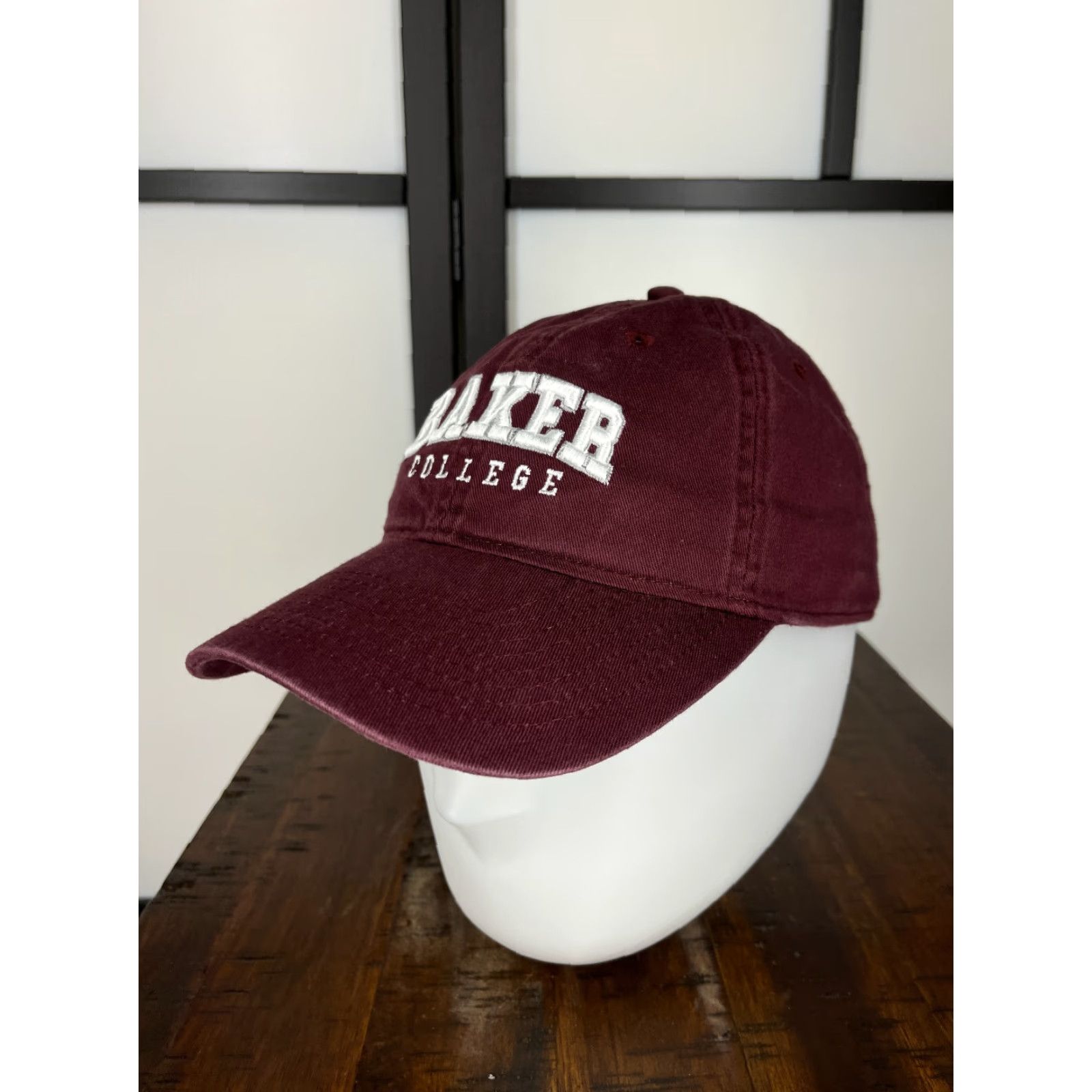 Vintage LEGACY92 Baker College Baseball Cap Adjustable Unisex One Size Burgundy 100% Cotton Casual College Theme Size ONE SIZE - 4 Thumbnail