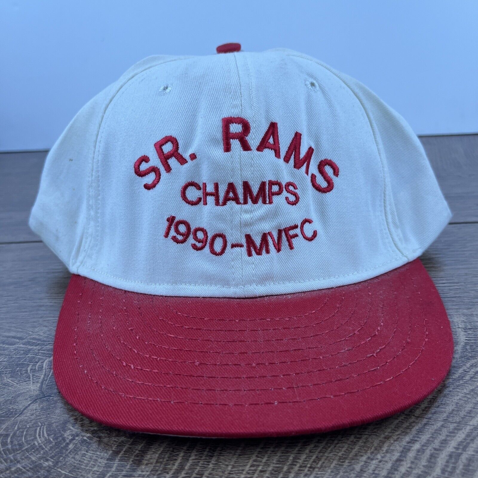 Other SR Rams Champs Hat 1990 MVFC White Hat Adjustable Snapback A Size ONE SIZE - 1 Thumbnail