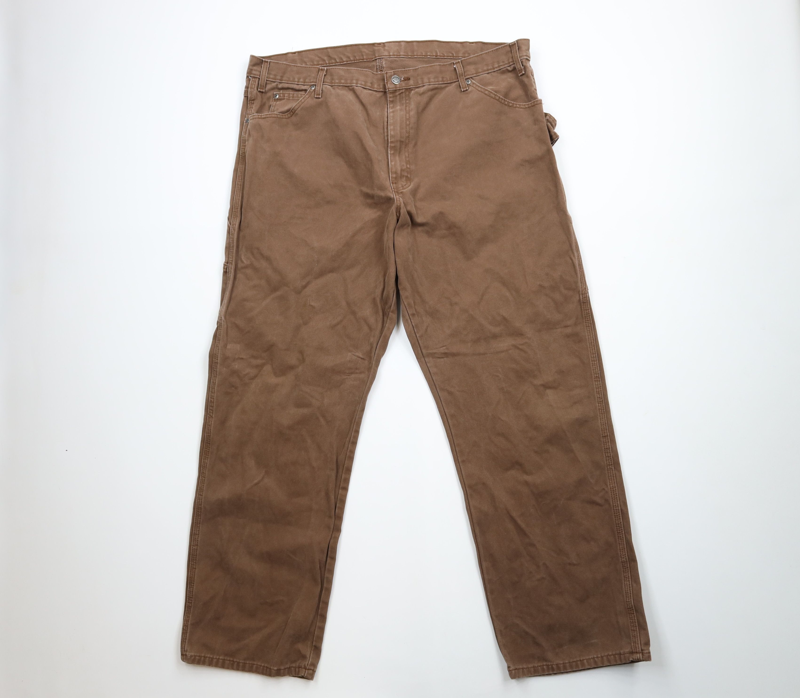 Dickies × Vintage Vintage Dickies Spell Canvas Wide Leg Dungaree Pants Brown Size US 42 / EU 58 - 1 Thumbnail