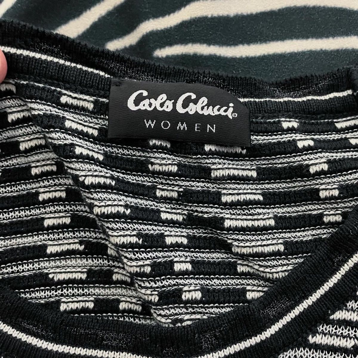Carlo Colucci × Coogi × Vintage Vintage sweater Carlo Colluci Zebra Black White y2k Size S / US 4 / IT 40 - 3 Thumbnail