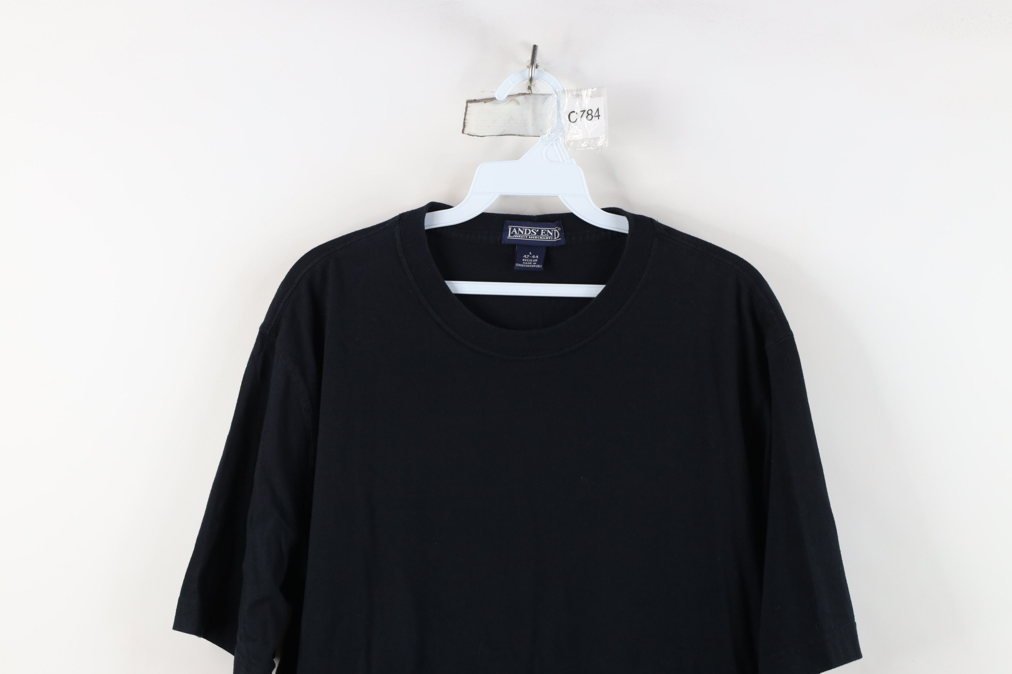 Lands' End Vintage 90s Y2K Lands End Heavyweight Cotton T-Shirt Black Size US L / EU 52-54 / 3 - 2 Thumbnail