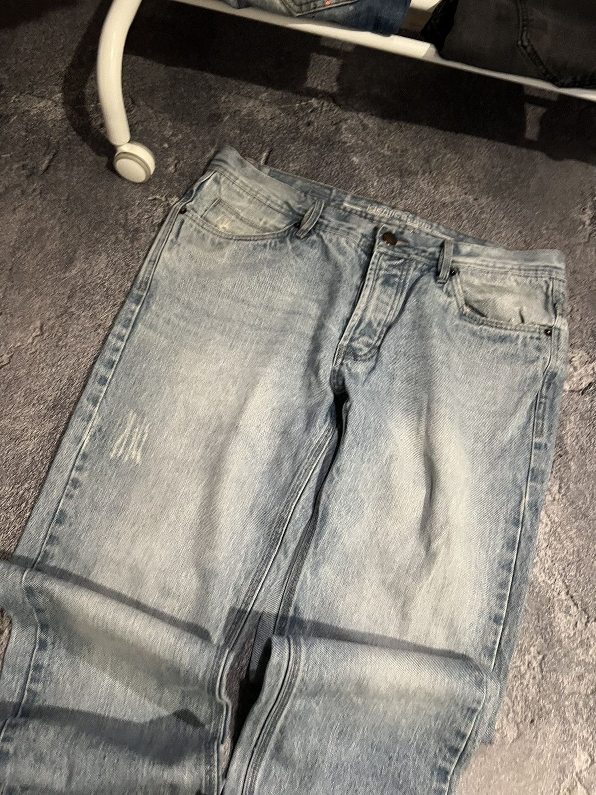 Japanese Brand Faded Washed Light Blue Retro Archival Jeans Size US 36 / EU 52 - 7 Thumbnail