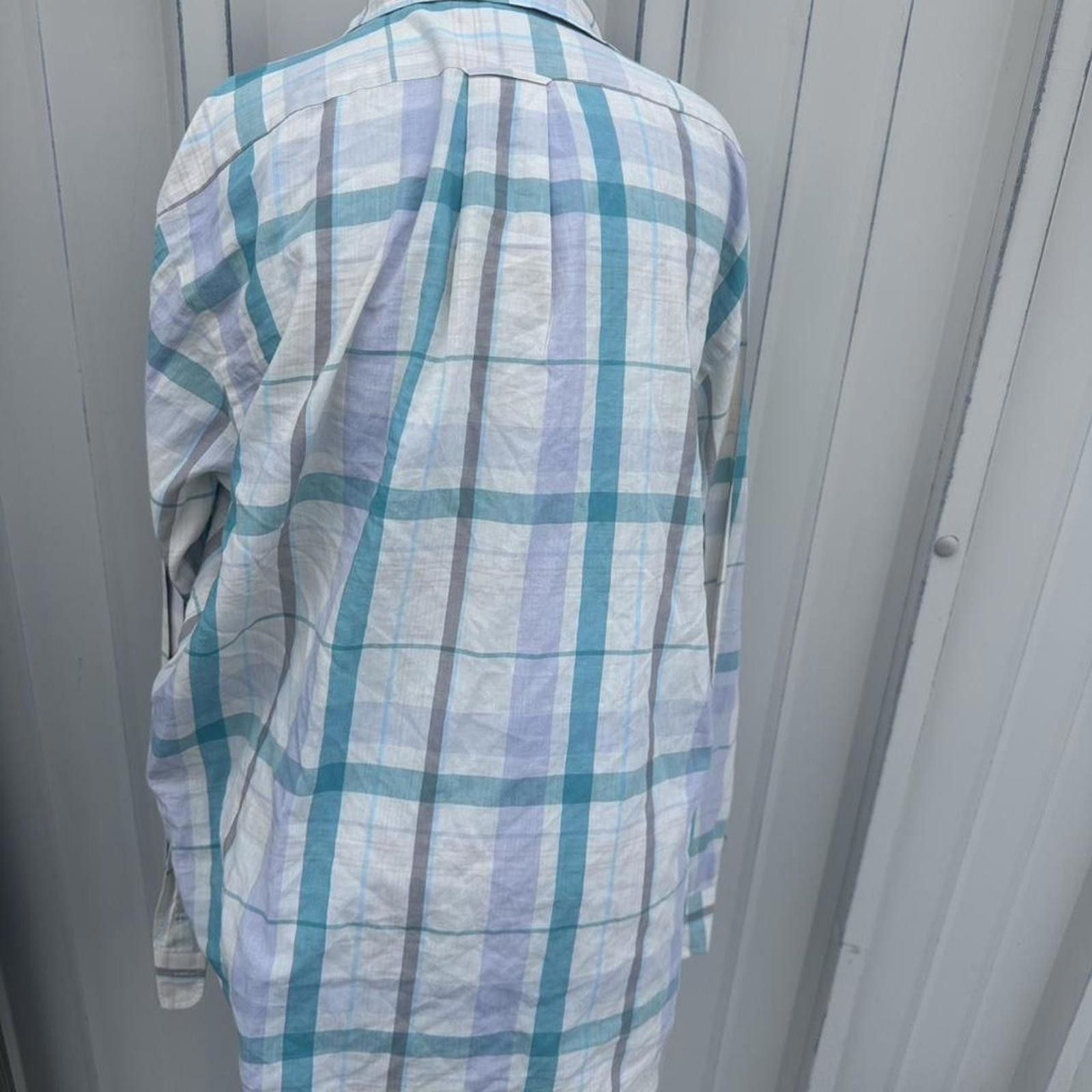 Gant vintage men blue and white plaid button-up shirt #plaidshirt Size US M / EU 48-50 / 2 - 2 Thumbnail