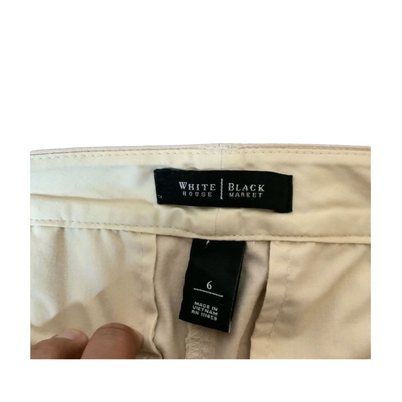 White House Black Market White House Black Market Women's Beige Stretch Crop Leg 6 Size 28" / US 6 / IT 42 - 3 Thumbnail