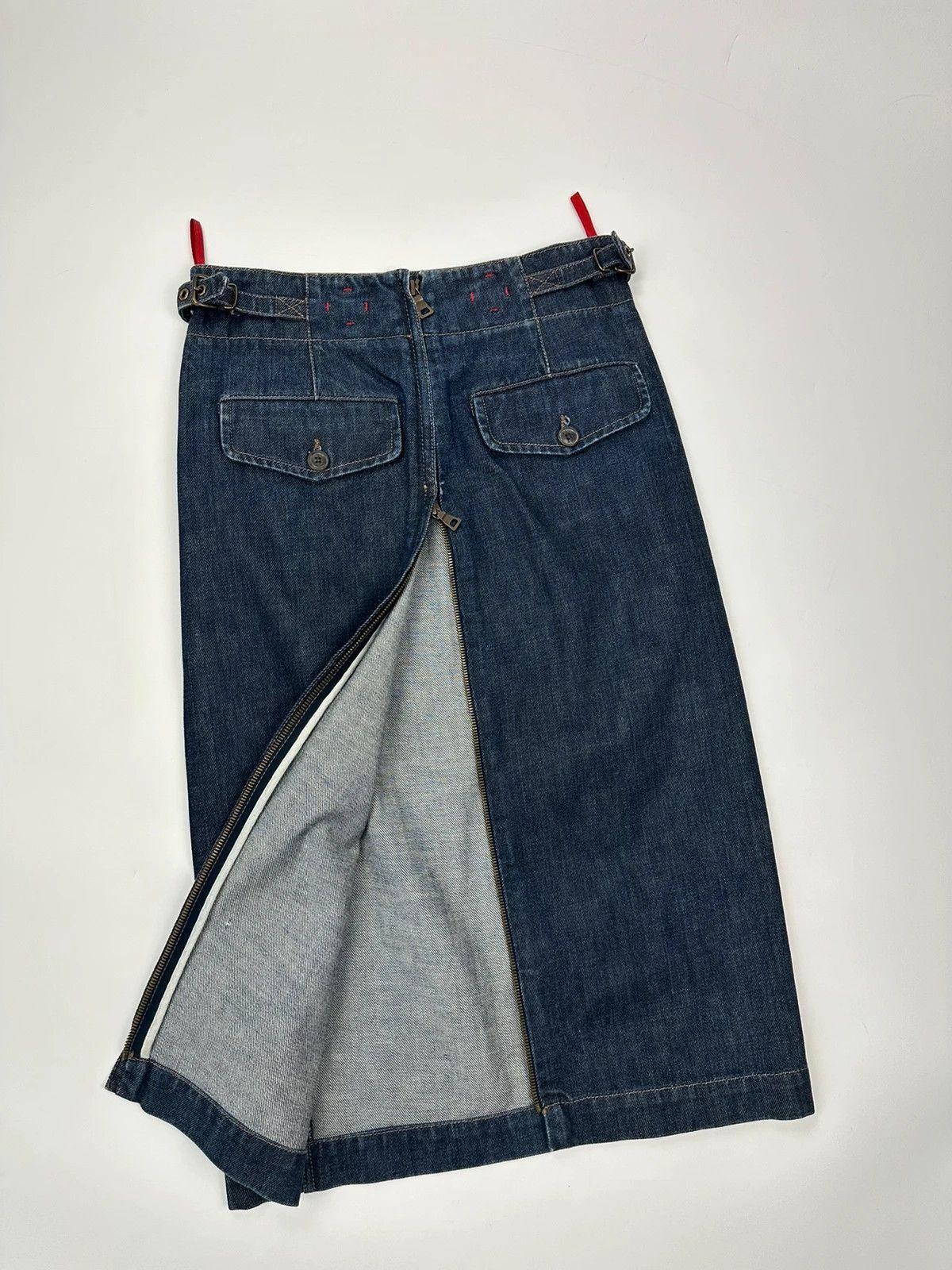 Prada Prada Sport SS02 Indigo Denim Long Zip Skirt Size 27" / US 4 / IT 40 - 6 Thumbnail