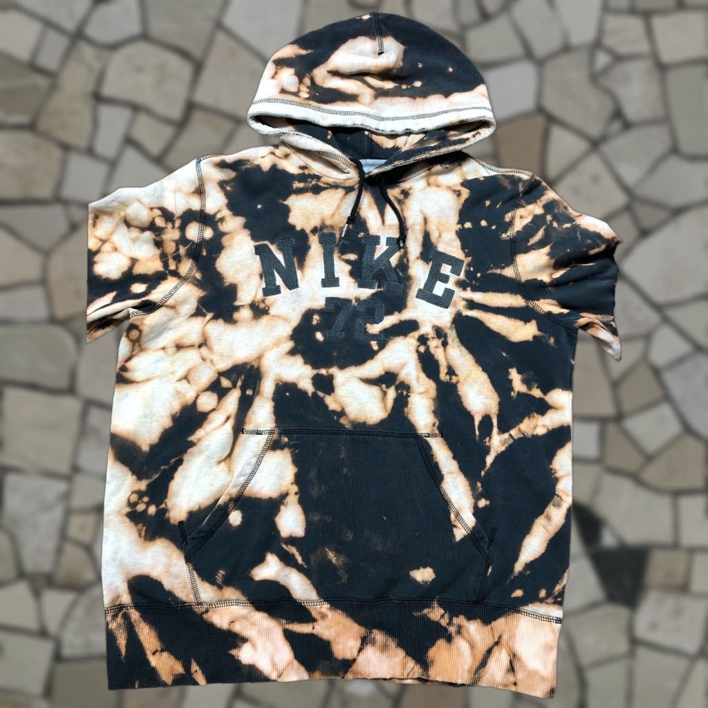 Nike Nike Hoodie Mens L Black Tie Dye Acid Wash Logo Sleeves 90s Streetwear Shirt? Size US L / EU 52-54 / 3 - 1 Thumbnail