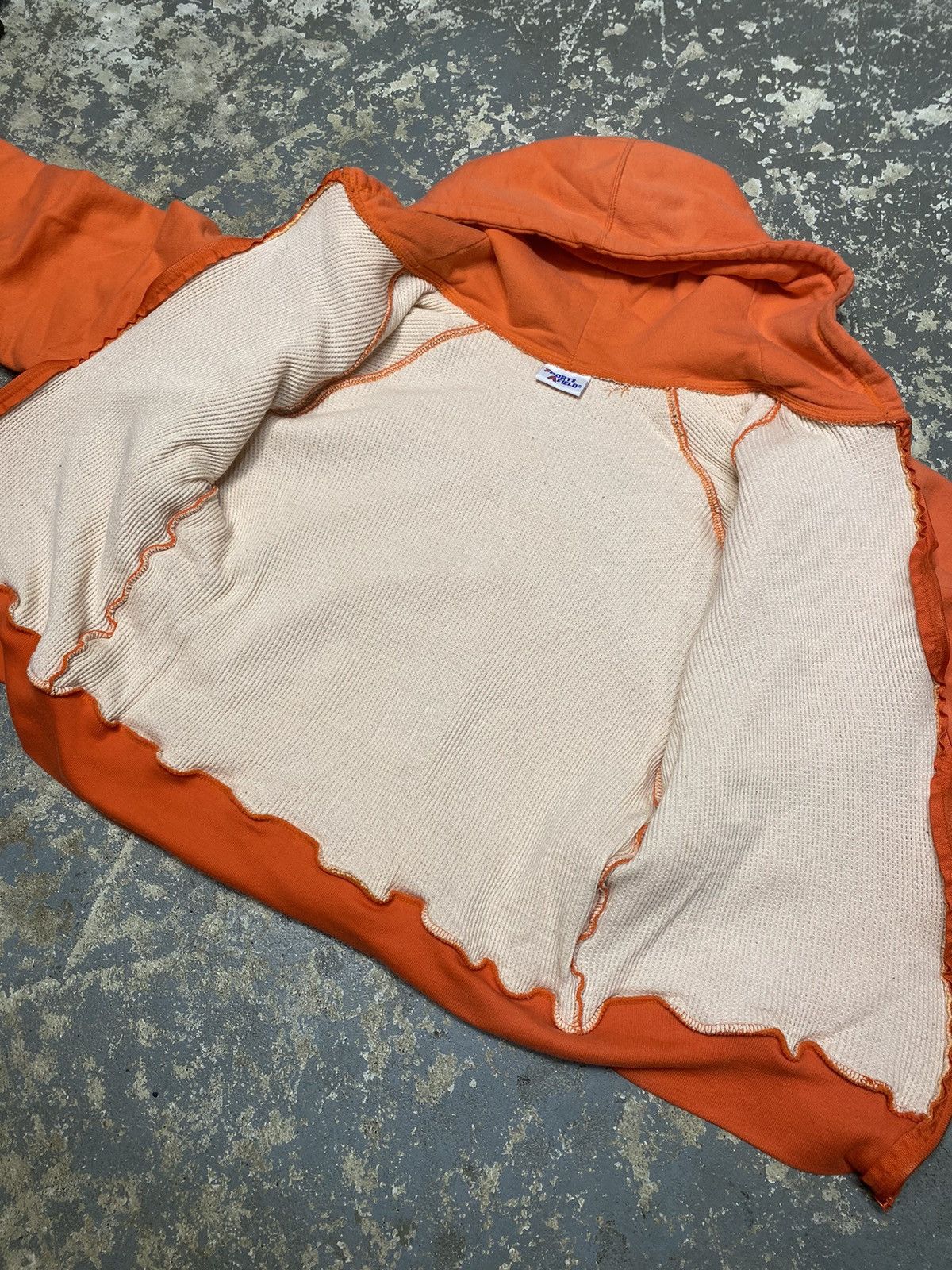 Japanese Brand × Vintage Vintage Sports Afield Orange Waffle Thermal Zip Hoodie Size US S / EU 44-46 / 1 - 4 Thumbnail