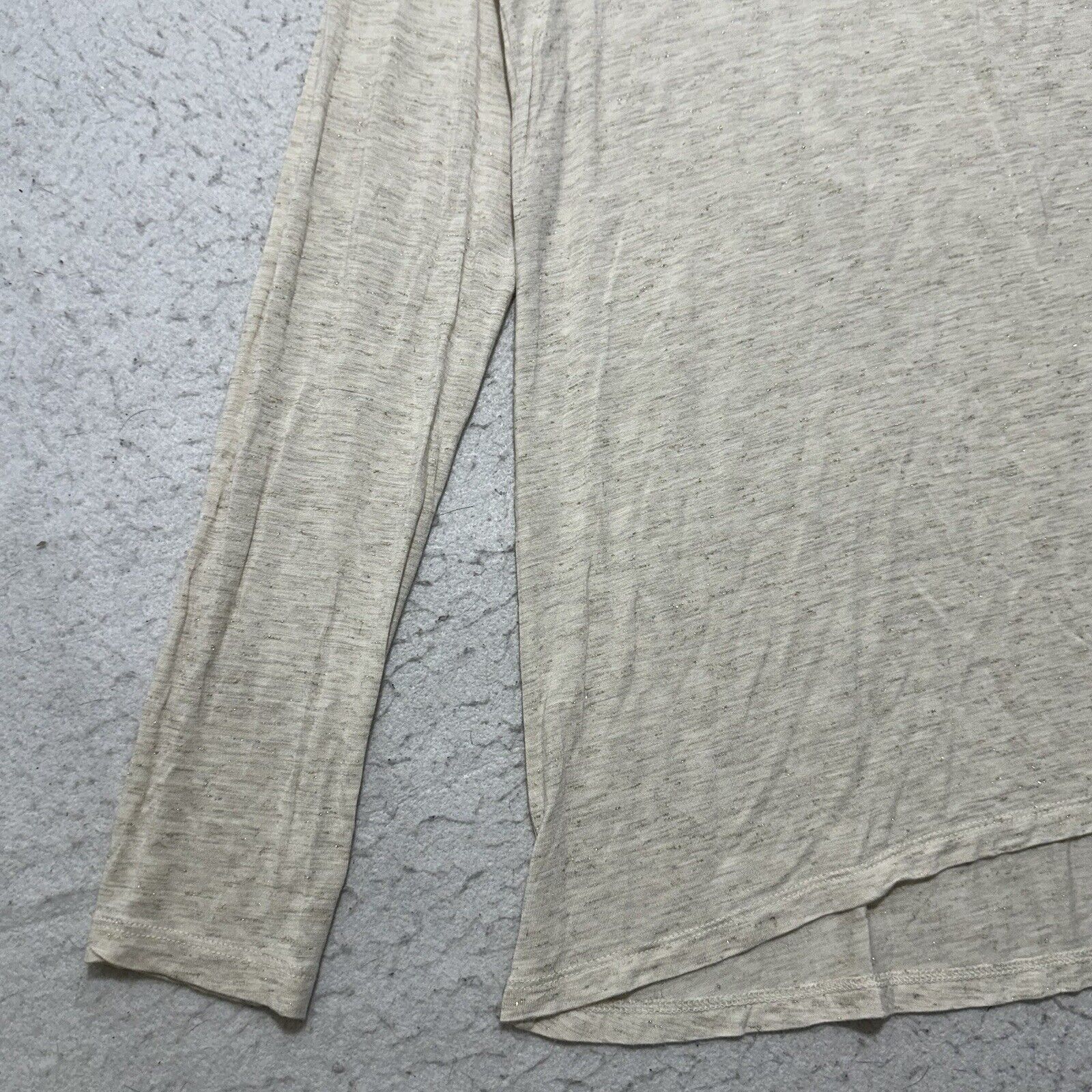 Old Navy Old Navy Medium Relaxed Lace-Up-Yoke Sparkle-Knit Top Beige Size M / US 6-8 / IT 42-44 - 6 Thumbnail