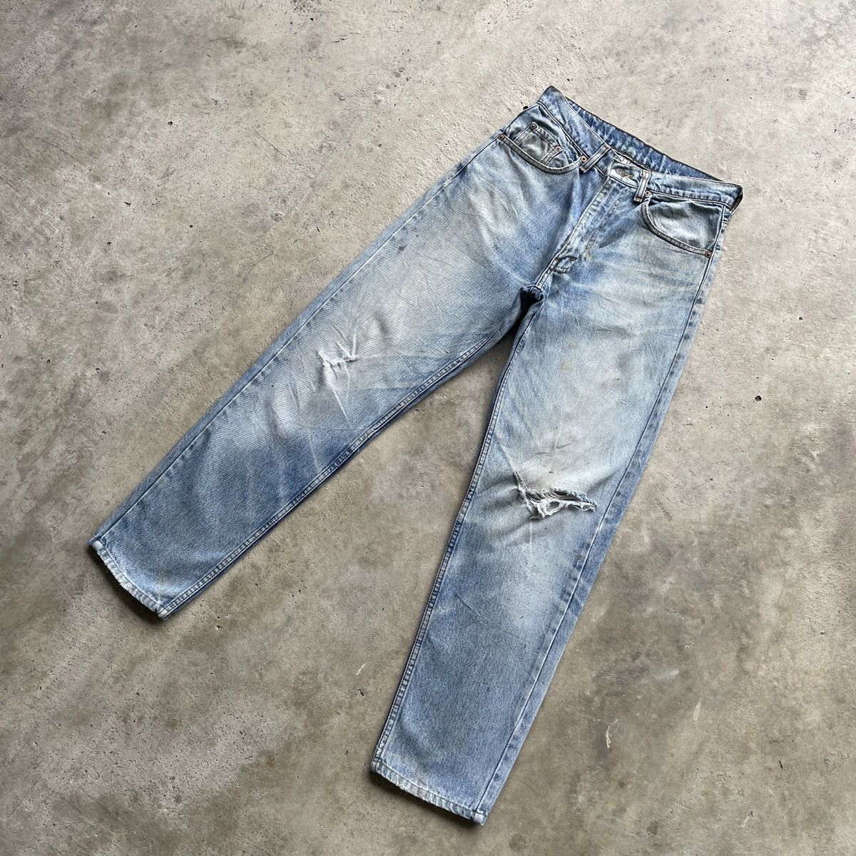 Levi's Vintage Levis Distressed Sick Jeans Faded Wash Dirty Pants Size US 27 - 2 Thumbnail
