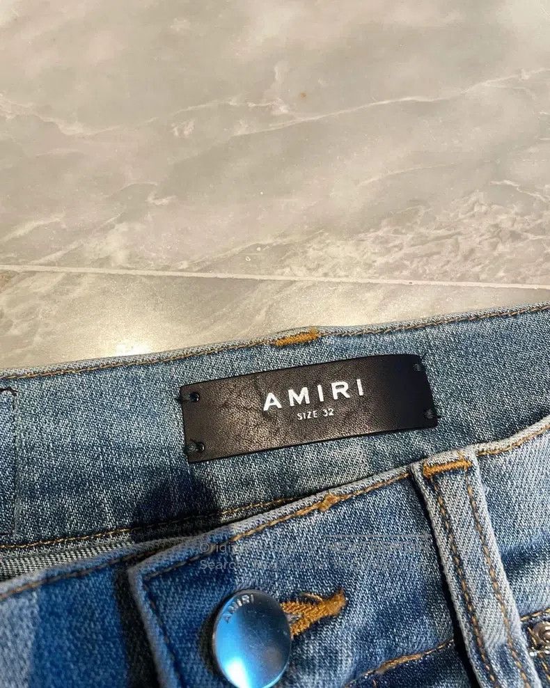 Amiri Amiri Size 32 Blue pastel watercolor rendering patchwork Th Size US 32 / EU 48 - 2 Thumbnail