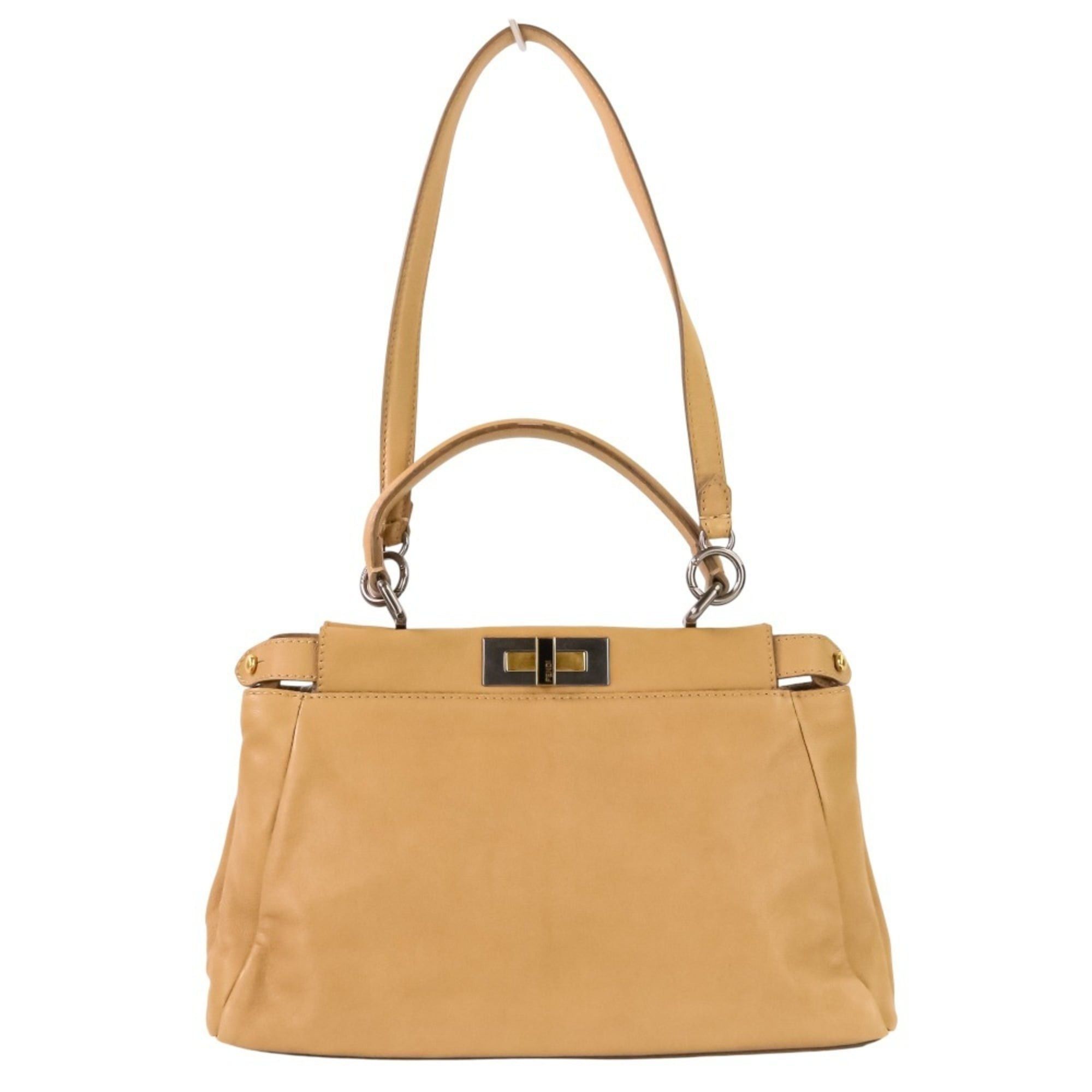 Fendi FENDI Peekaboo 2-Way Handbag/Shoulder Bag, Brown Beige, Women's Size ONE SIZE - 1 Thumbnail