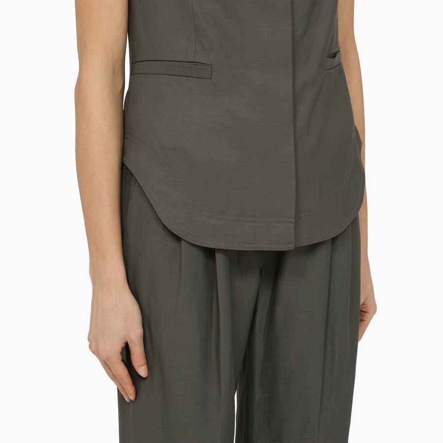 Loulou de Saison o1d2blof0824 Linen-Blend Tank Top in Grey Size S / US 4 / IT 40 - 4 Thumbnail