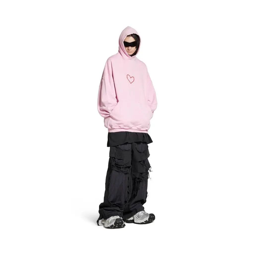 Balenciaga o1bcso1str1125 Lovey Hoodie Oversized in Pink Size US S / EU 44-46 / 1 - 3 Thumbnail