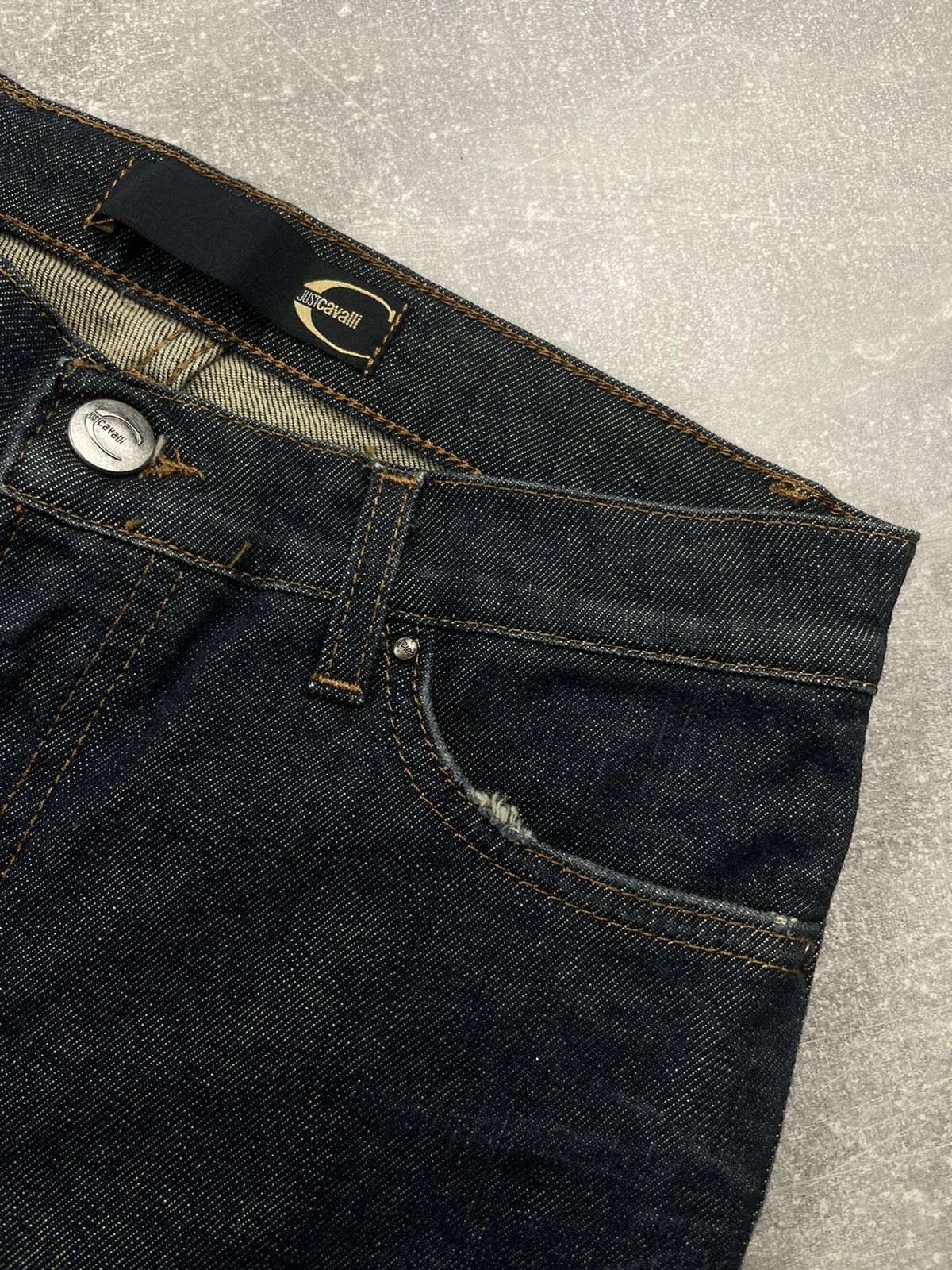Just Cavalli Just Cavalli Flared Boot Cut Dark Blue Gradient Denim Jeans Size 27" / US 4 / IT 40 - 12 Thumbnail