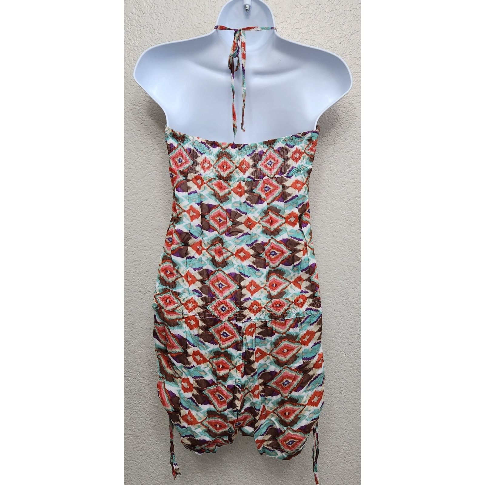 Other Ash & Emee Brown Teal Orange Aztec Print Strapless Romper M Size 28" / US 6 / IT 42 - 4 Thumbnail