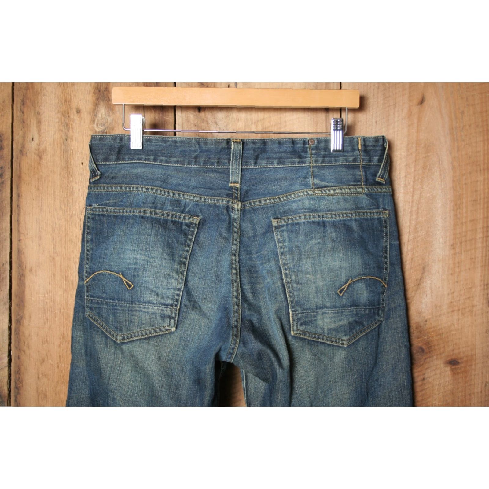 G-Star G-STAR RAW Core Regular Soiled Wash Blue Jeans Sz. 34x27 Bootcut Men Regular Denim Cotton Jeans Mens 1990s 2000s Size US 34 / EU 50 - 5 Thumbnail