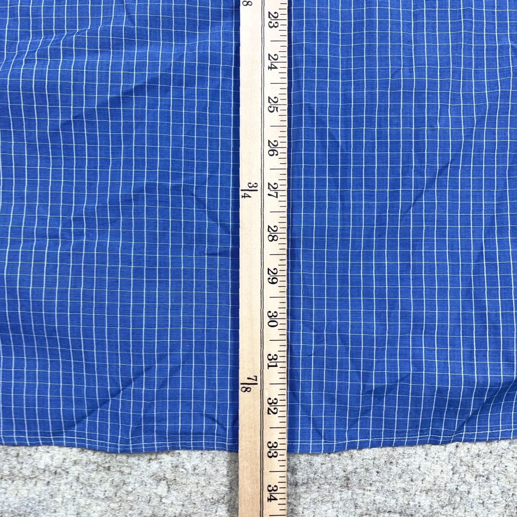 Vintage Thomas Pink Shirt Men 15.5 35 Blue Button-Up Dress French Cuff Poplin Grid Check Size 42R - 7 Thumbnail