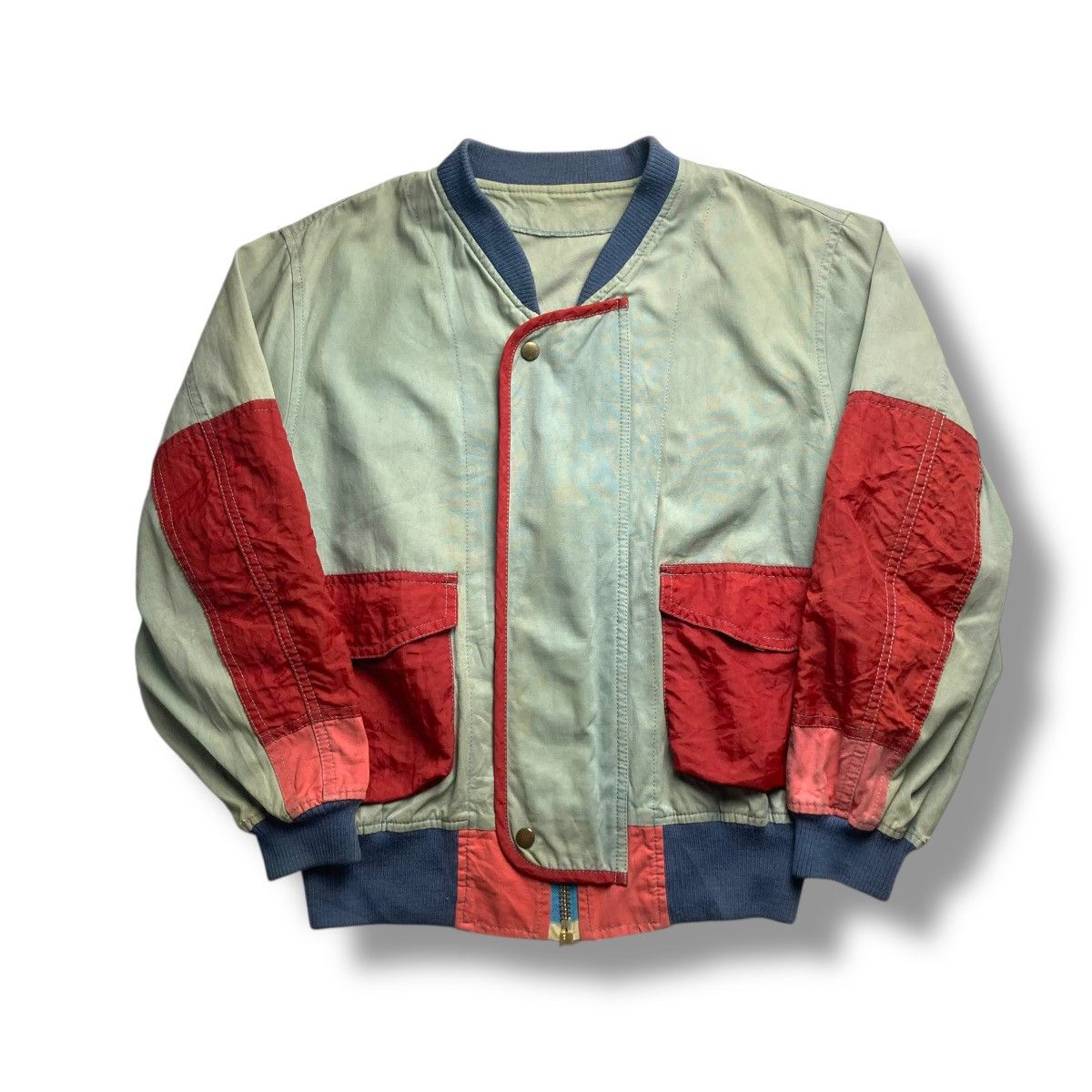 🇯🇵 VINTAGE PINK HOUSE PATCHWORK MULTICOLOR BOMBER JACKET
