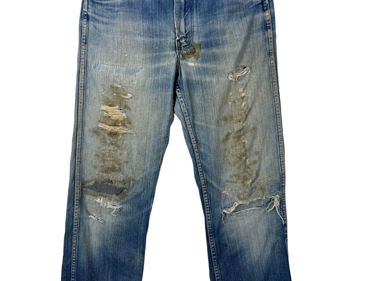 Vintage 🔥 1960s VINTAGE WRANGLER BLUE BELL DYED DISTRESSED DENIM Size US 31 - 3 Thumbnail