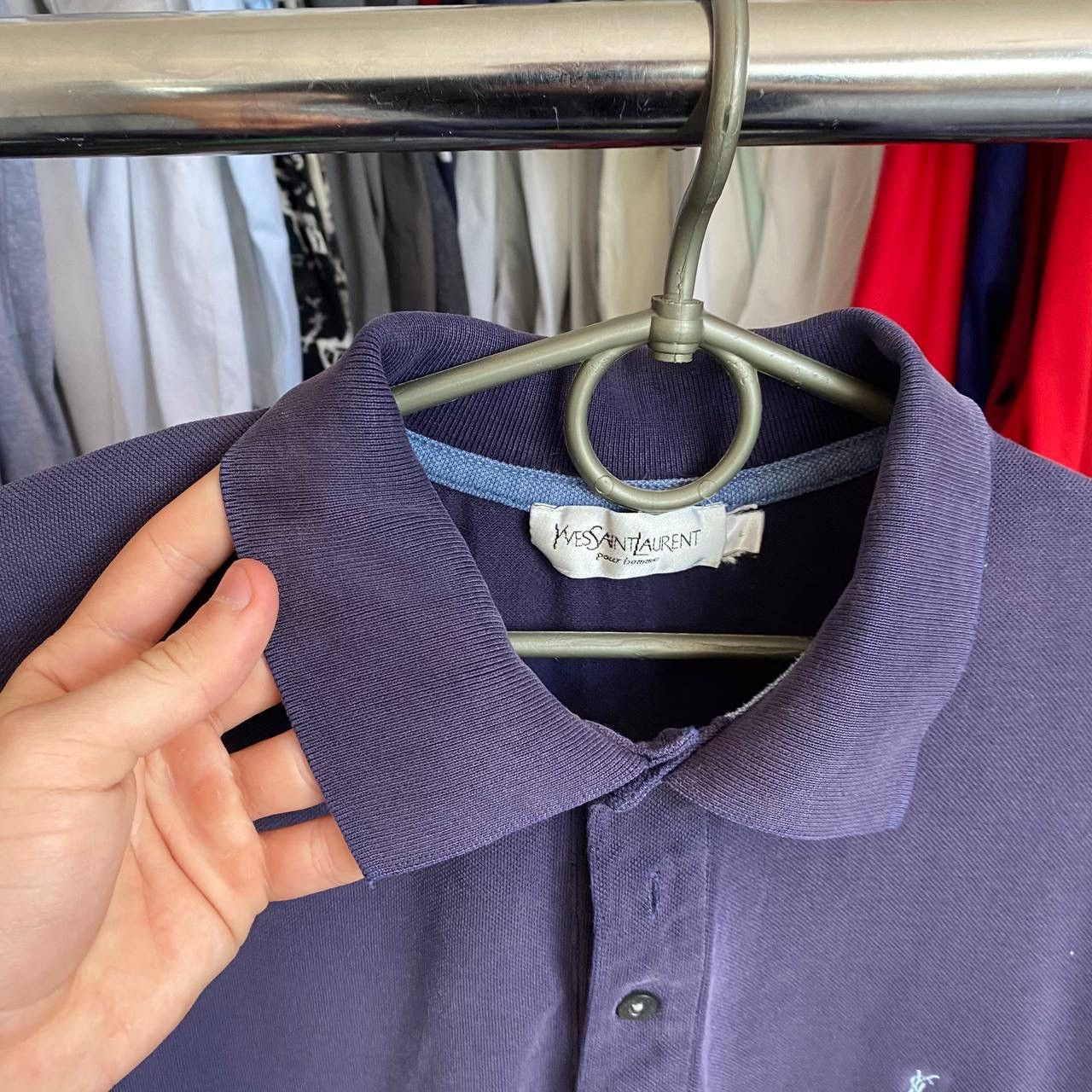 Vintage × Yves Saint Laurent Vintage Yves Saint Lauren Small logo luxury designer polo Size US L / EU 52-54 / 3 - 5 Thumbnail