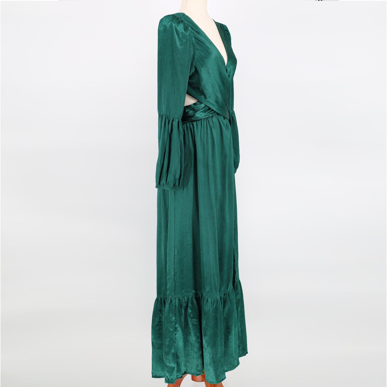 The Unbranded Brand Rahi Women Deep Green Satin Leila Cut Out Maxi Dress Size M Size M / US 6-8 / IT 42-44 - 3 Thumbnail