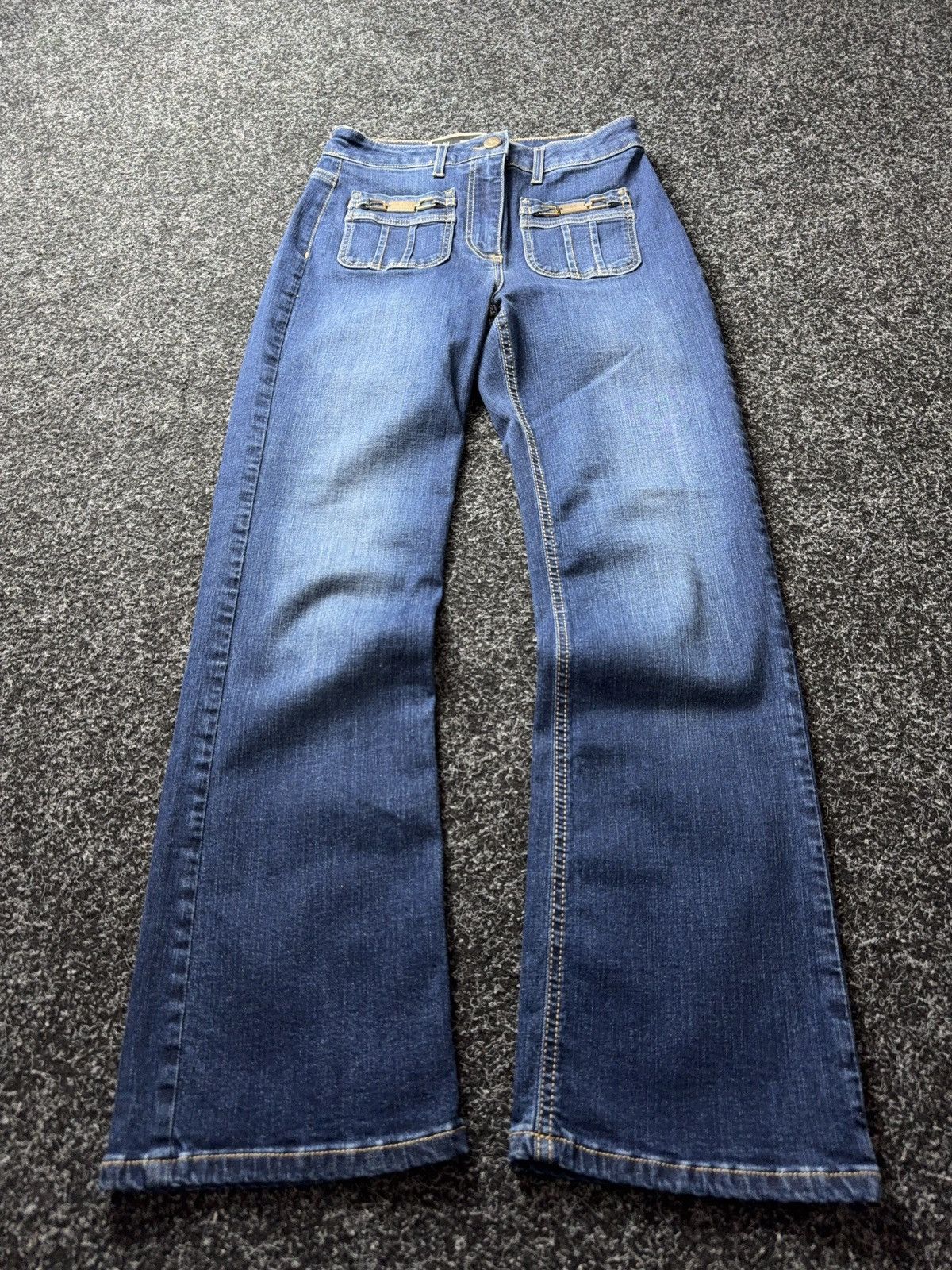 Elisabetta Franchi Luxury Y2K 00s Elisabetta Franchi Flare Jeans Dark Wash Size 24" / US 00 / IT 34 - 1 Thumbnail