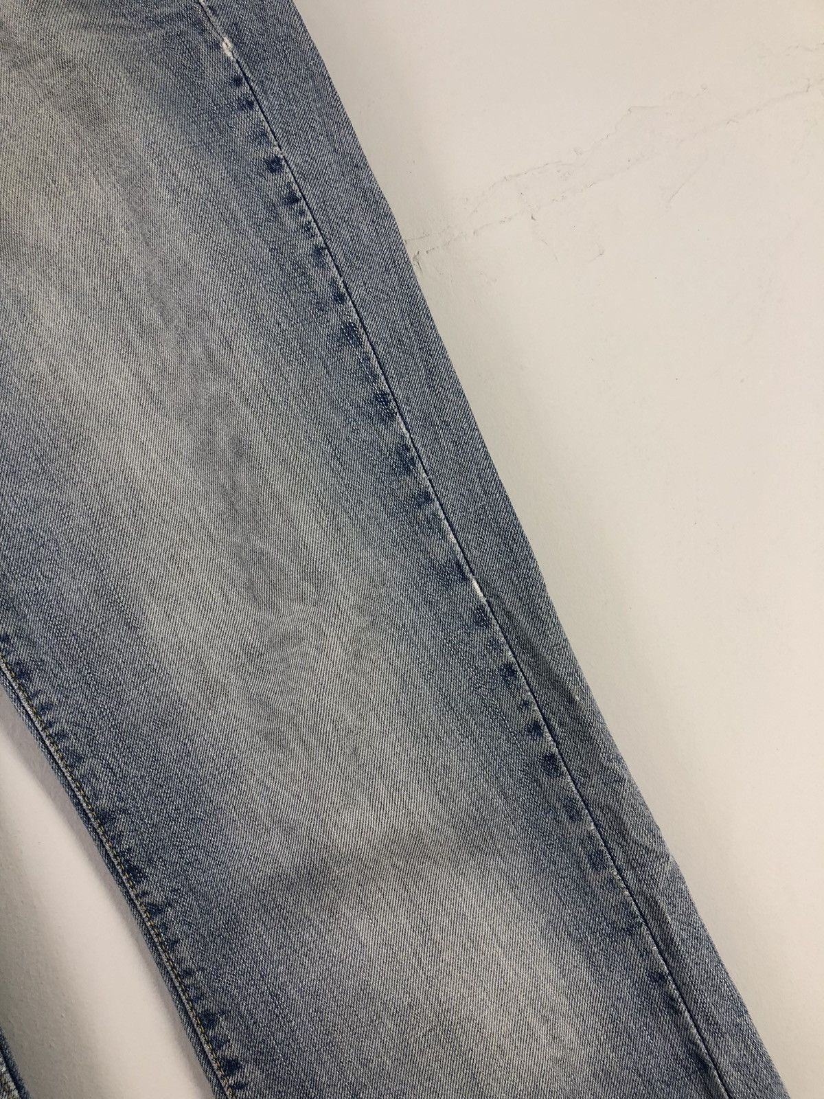 Zara Zara Regular Fit Skull Distressed Faded Blue Jeans Size US 34 / EU 50 - 9 Thumbnail