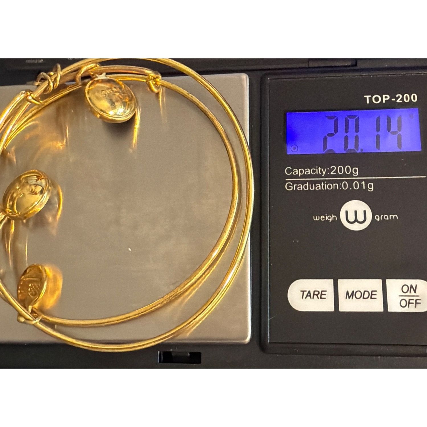 Other 2 Alex And Ani Gold Tone Crystal Charm Bangle Bracelets Gree Size ONE SIZE - 7 Thumbnail