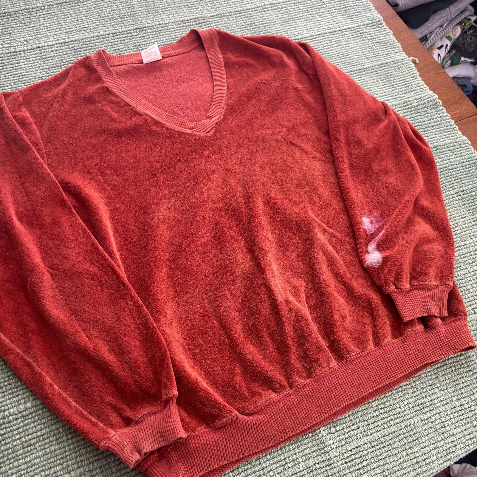 Jantzen × Vintage Vintage 70s jantzen red velvet sweater size xl Size US XL / EU 56 / 4 - 5 Thumbnail