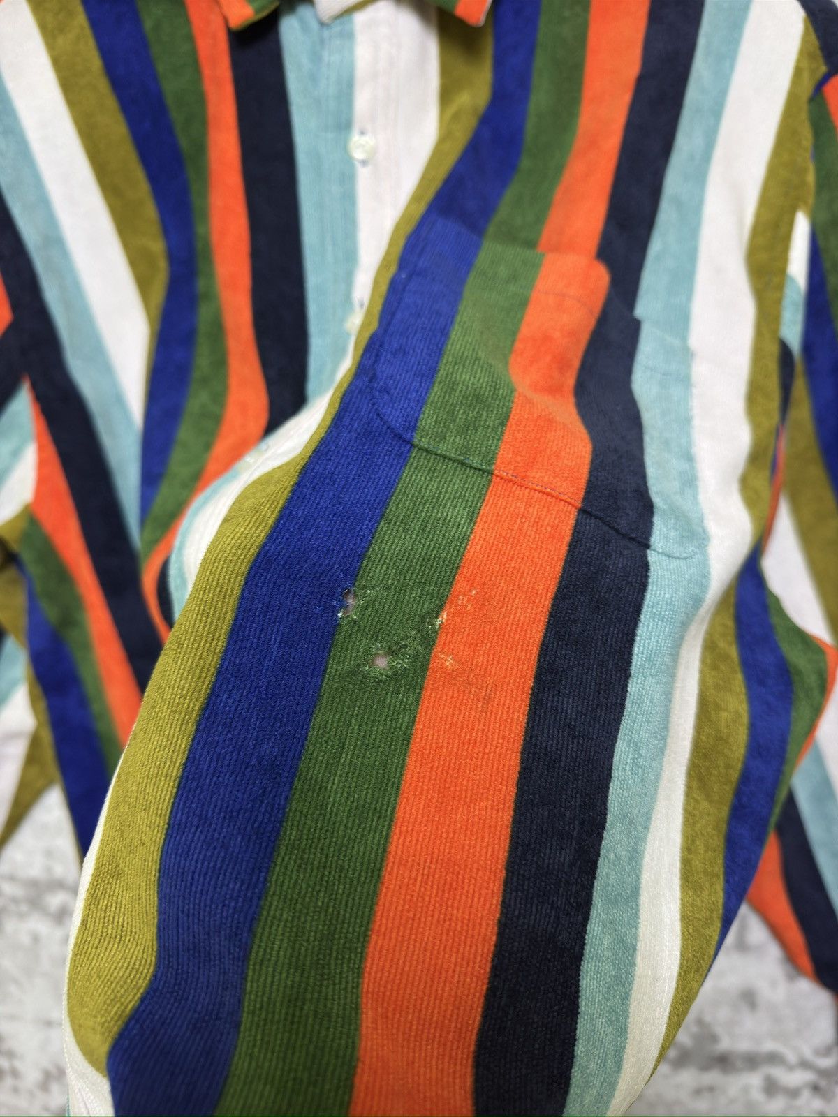 Japanese Brand Temptation Stripe Colour way Pattern Button Up Long Sleeve Size US XL / EU 56 / 4 - 10 Thumbnail